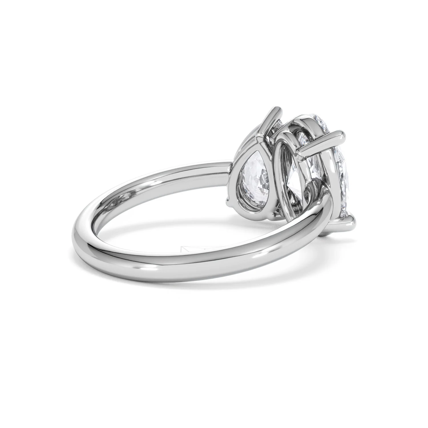 Toi Et Moi 3.00ct Oval and Pear Cut Lab Diamond Engagement Ring in Platinum - Image 39