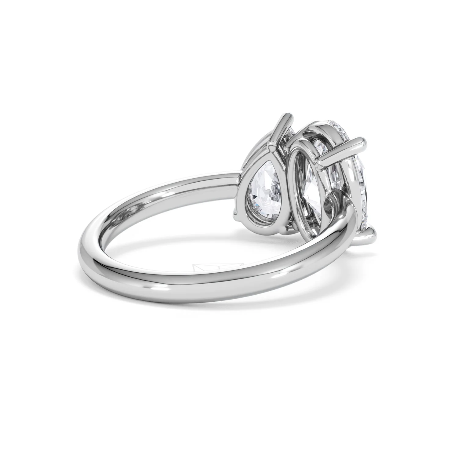 Toi Et Moi 3.00ct Oval and Pear Cut Lab Diamond Engagement Ring in Platinum - Image 40