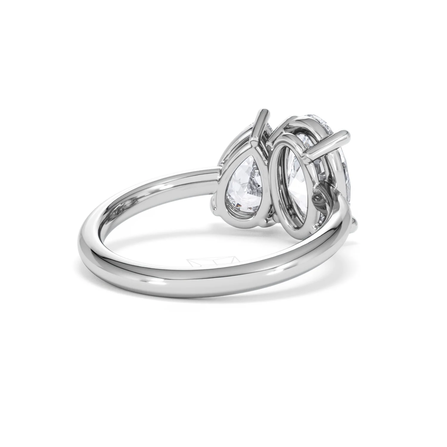 Toi Et Moi 3.00ct Oval and Pear Cut Lab Diamond Engagement Ring in Platinum - Image 42