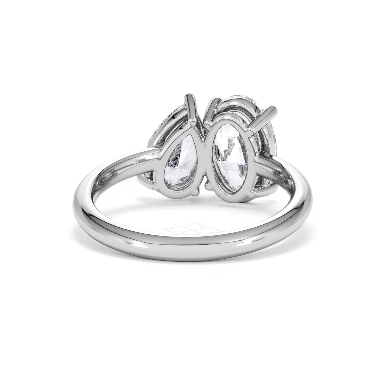 Toi Et Moi 3.00ct Oval and Pear Cut Lab Diamond Engagement Ring in Platinum - Image 47