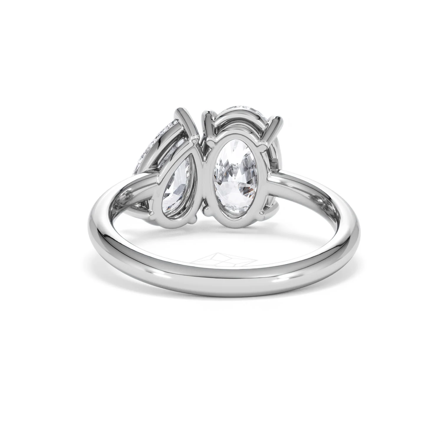 Toi Et Moi 3.00ct Oval and Pear Cut Lab Diamond Engagement Ring in Platinum - Image 51