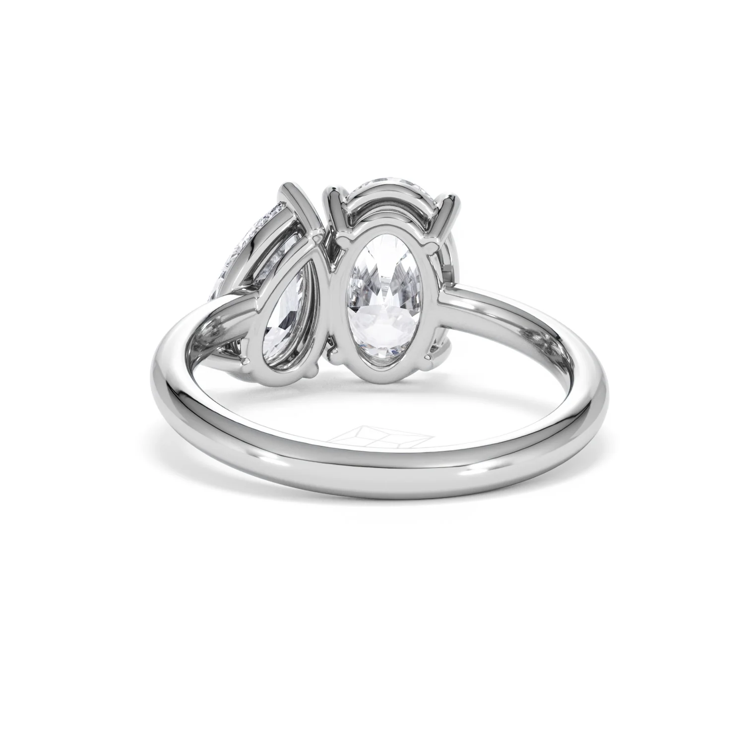 Toi Et Moi 3.00ct Oval and Pear Cut Lab Diamond Engagement Ring in Platinum - Image 52