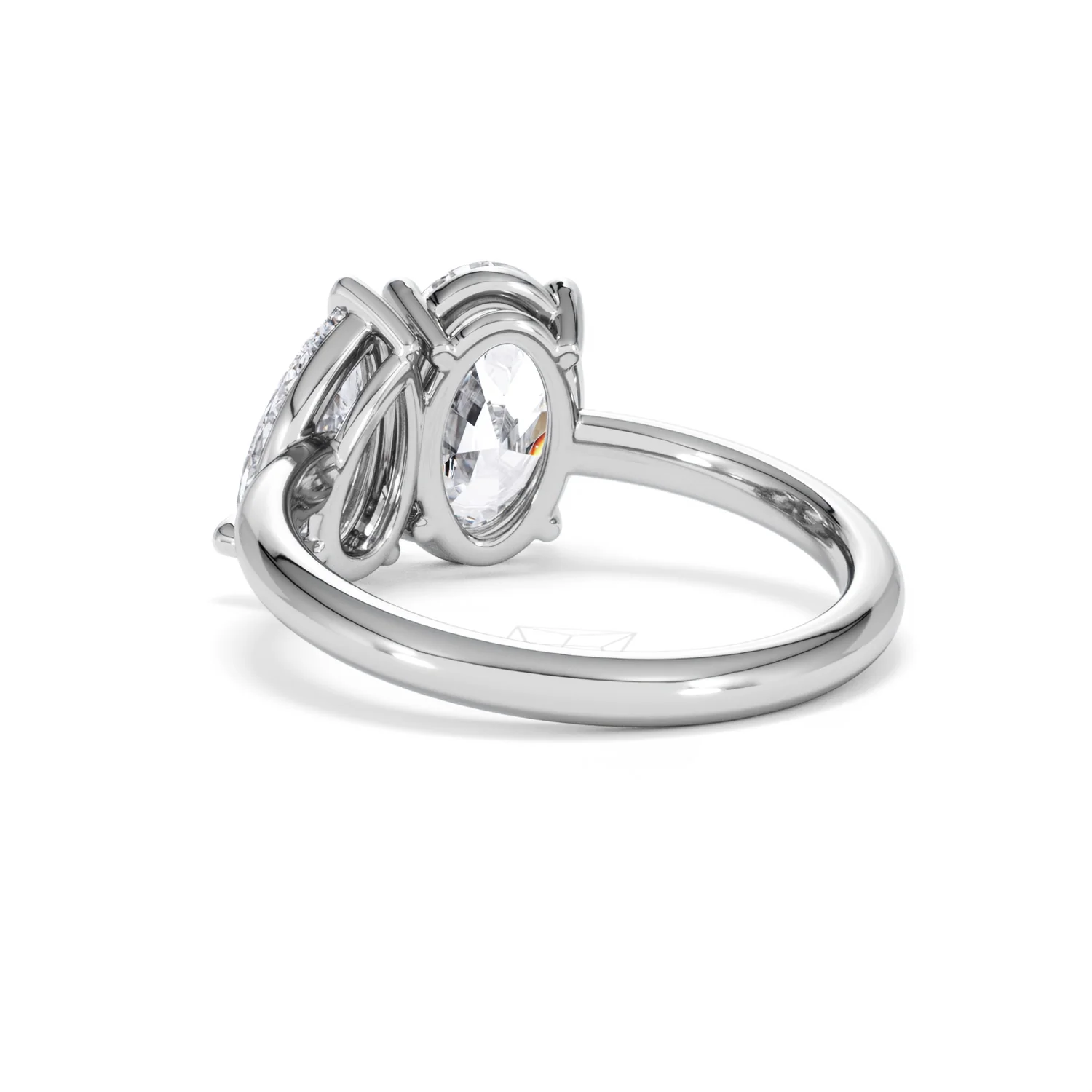 Toi Et Moi 3.00ct Oval and Pear Cut Lab Diamond Engagement Ring in Platinum - Image 56