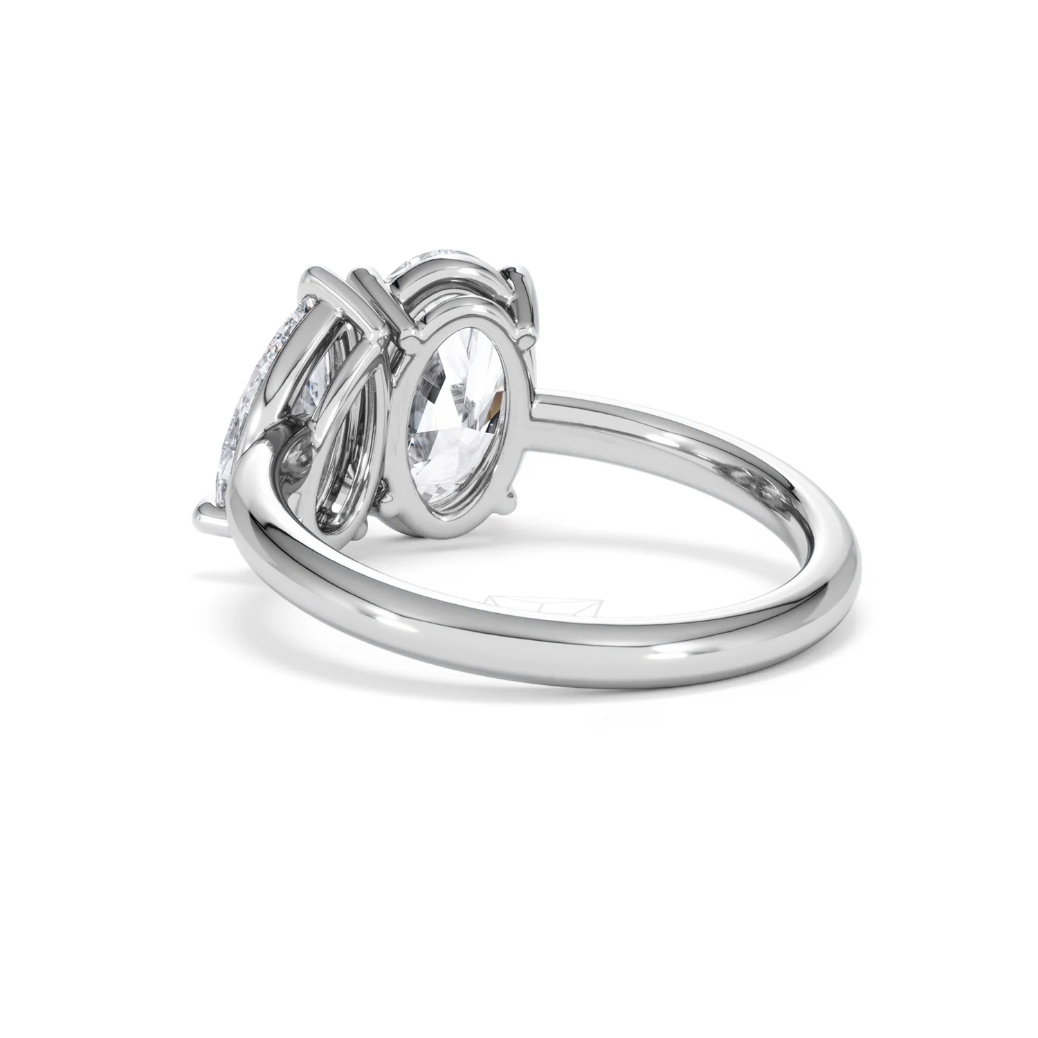 Toi Et Moi 3.00ct Oval and Pear Cut Lab Diamond Engagement Ring in Platinum - Image 57