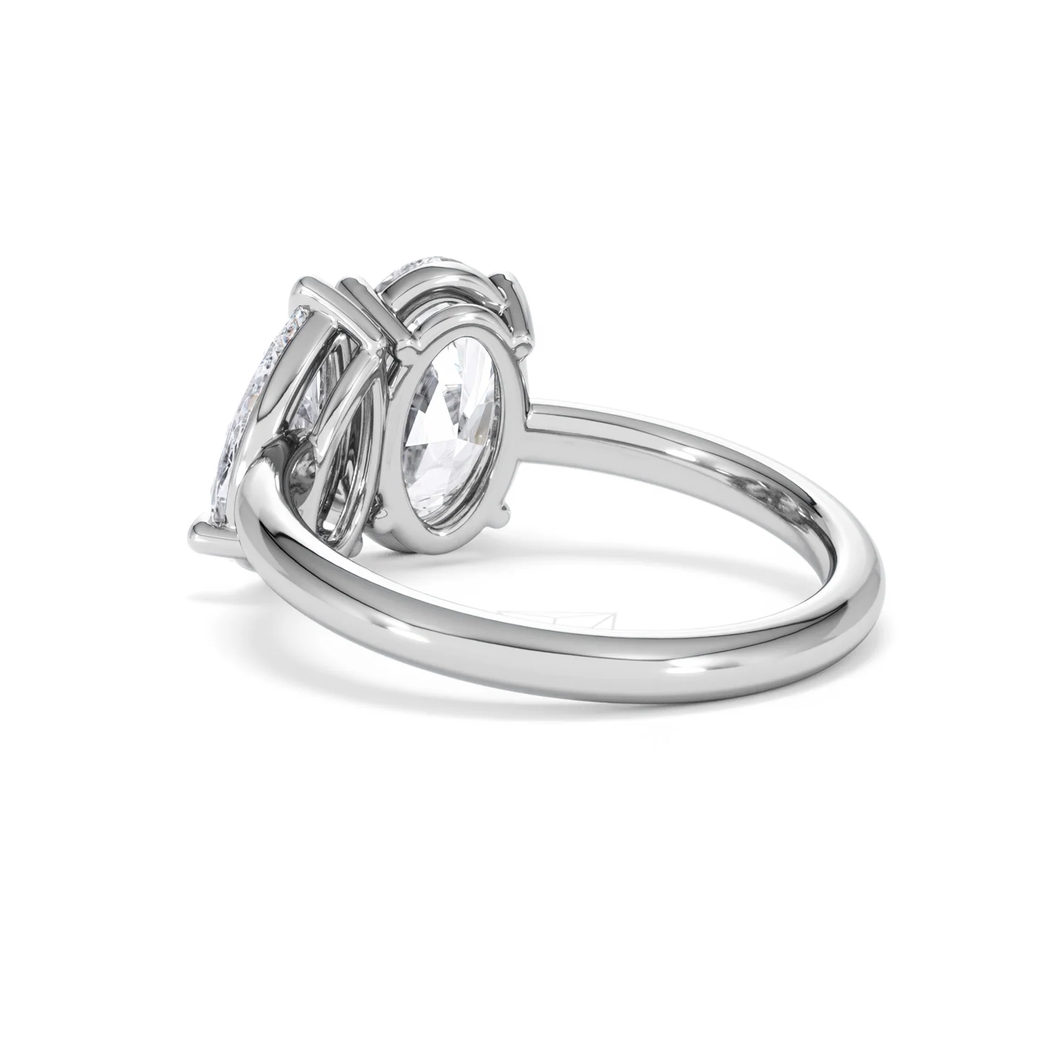 Toi Et Moi 3.00ct Oval and Pear Cut Lab Diamond Engagement Ring in Platinum - Image 58