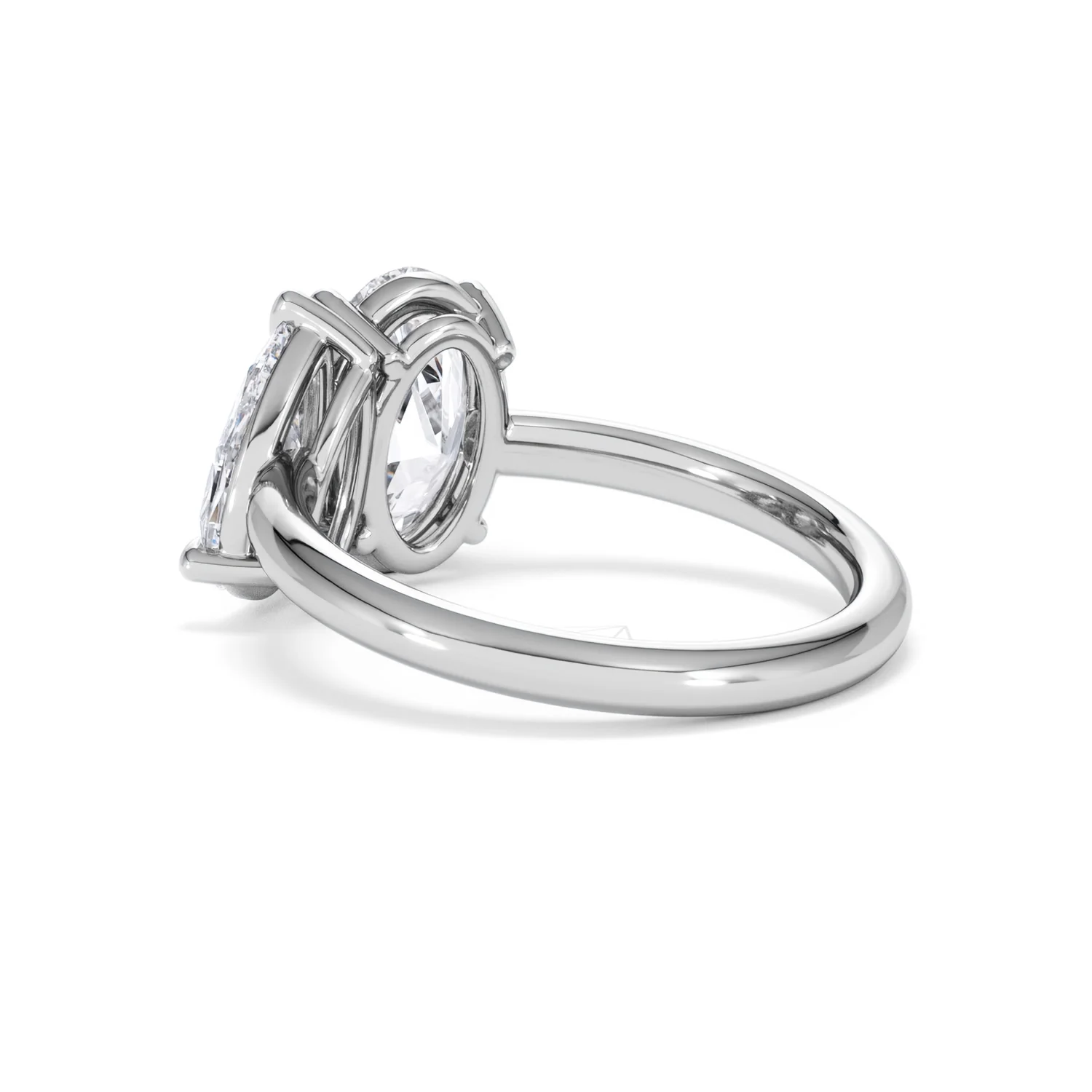 Toi Et Moi 3.00ct Oval and Pear Cut Lab Diamond Engagement Ring in Platinum - Image 60