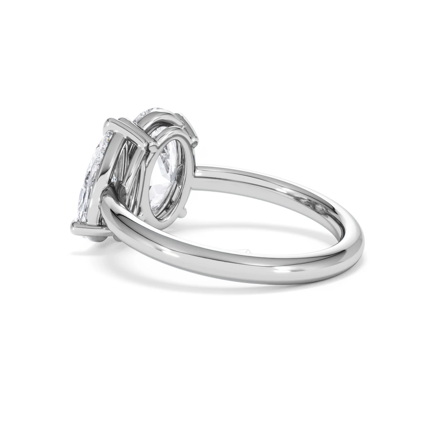 Toi Et Moi 3.00ct Oval and Pear Cut Lab Diamond Engagement Ring in Platinum - Image 61
