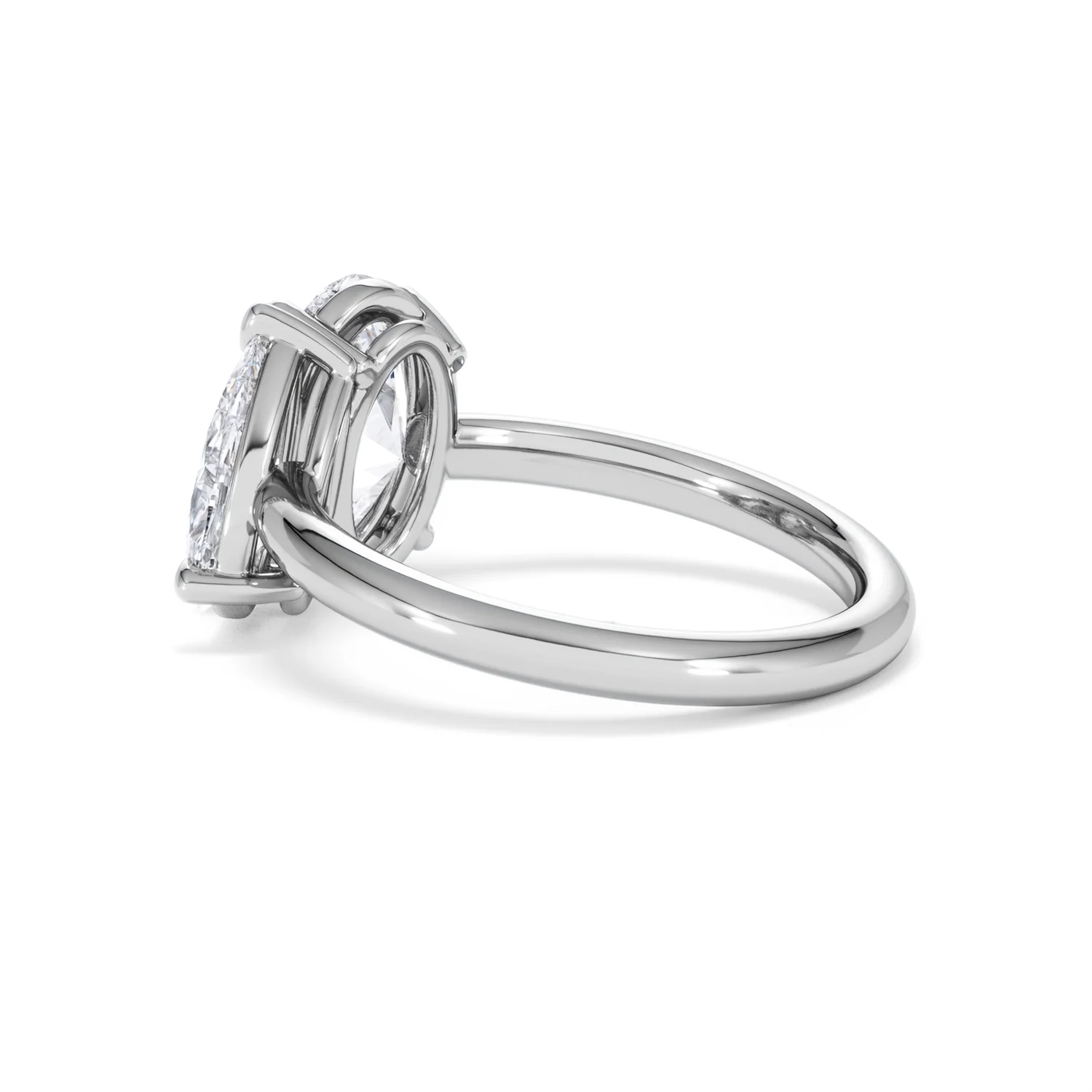 Toi Et Moi 3.00ct Oval and Pear Cut Lab Diamond Engagement Ring in Platinum - Image 63