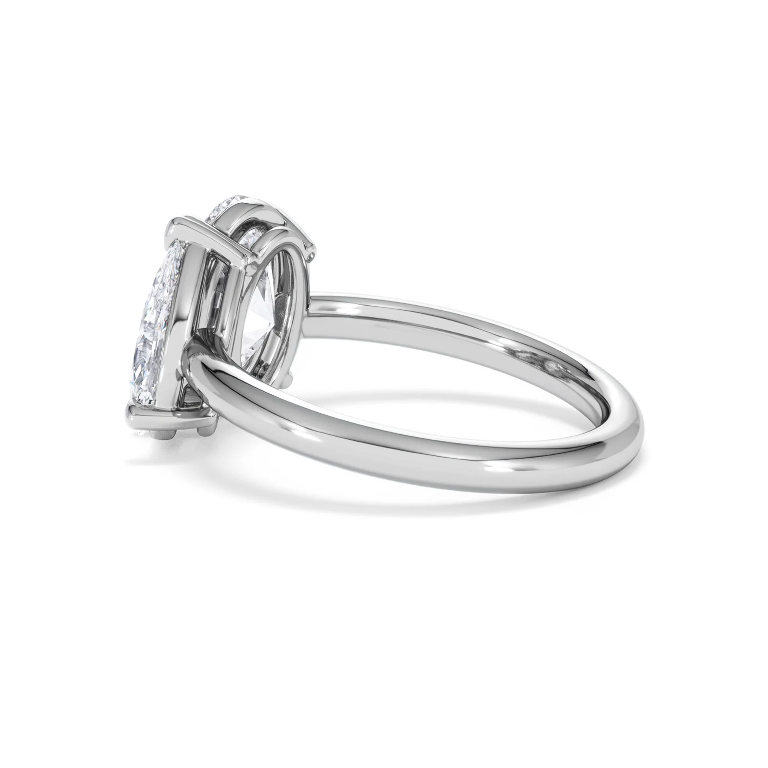Toi Et Moi 3.00ct Oval and Pear Cut Lab Diamond Engagement Ring in Platinum - Image 64