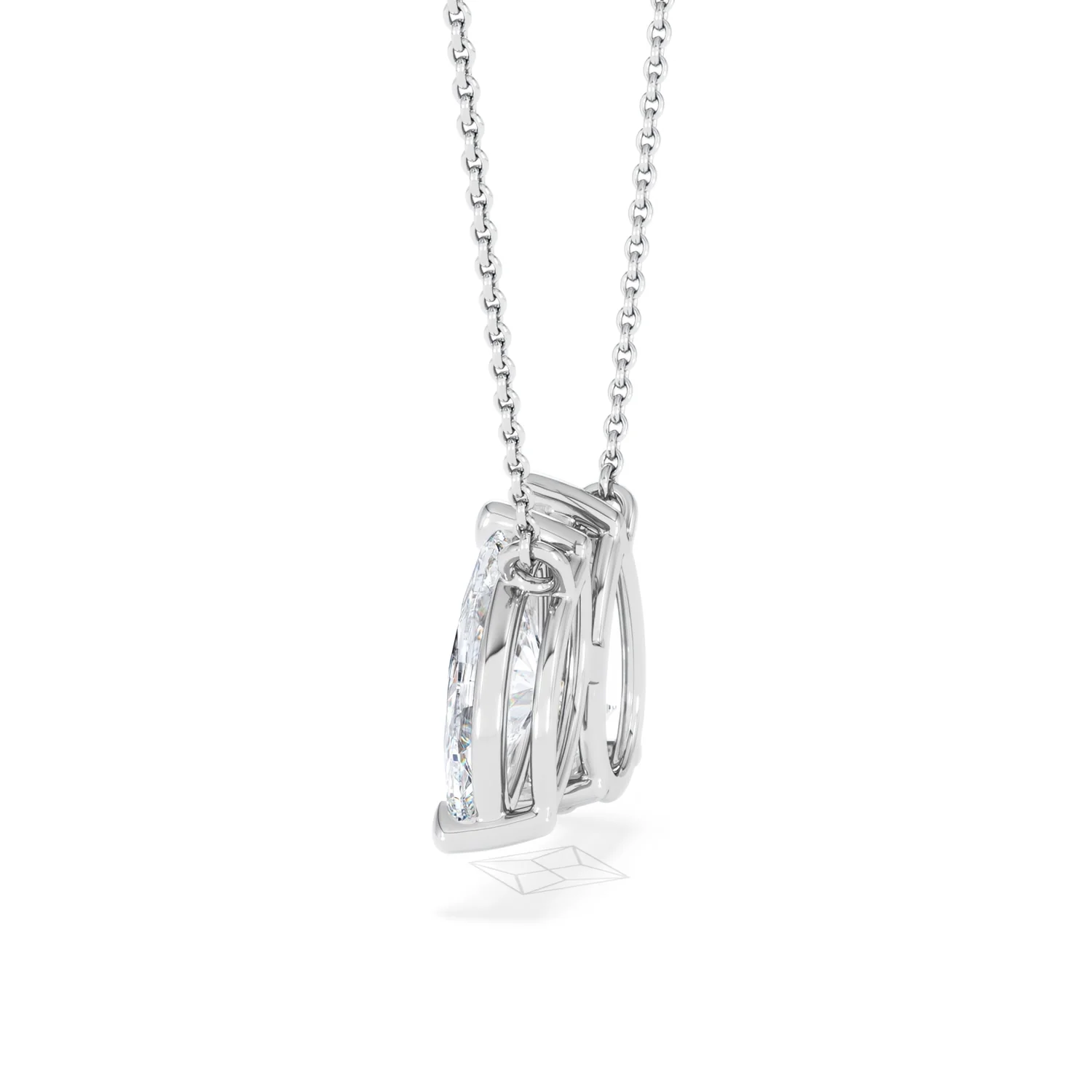 Toi Et Moi 3.00ct Pear and Marquise Cut Lab Diamond 2 Stone Necklace in 18k White Gold - Image 17