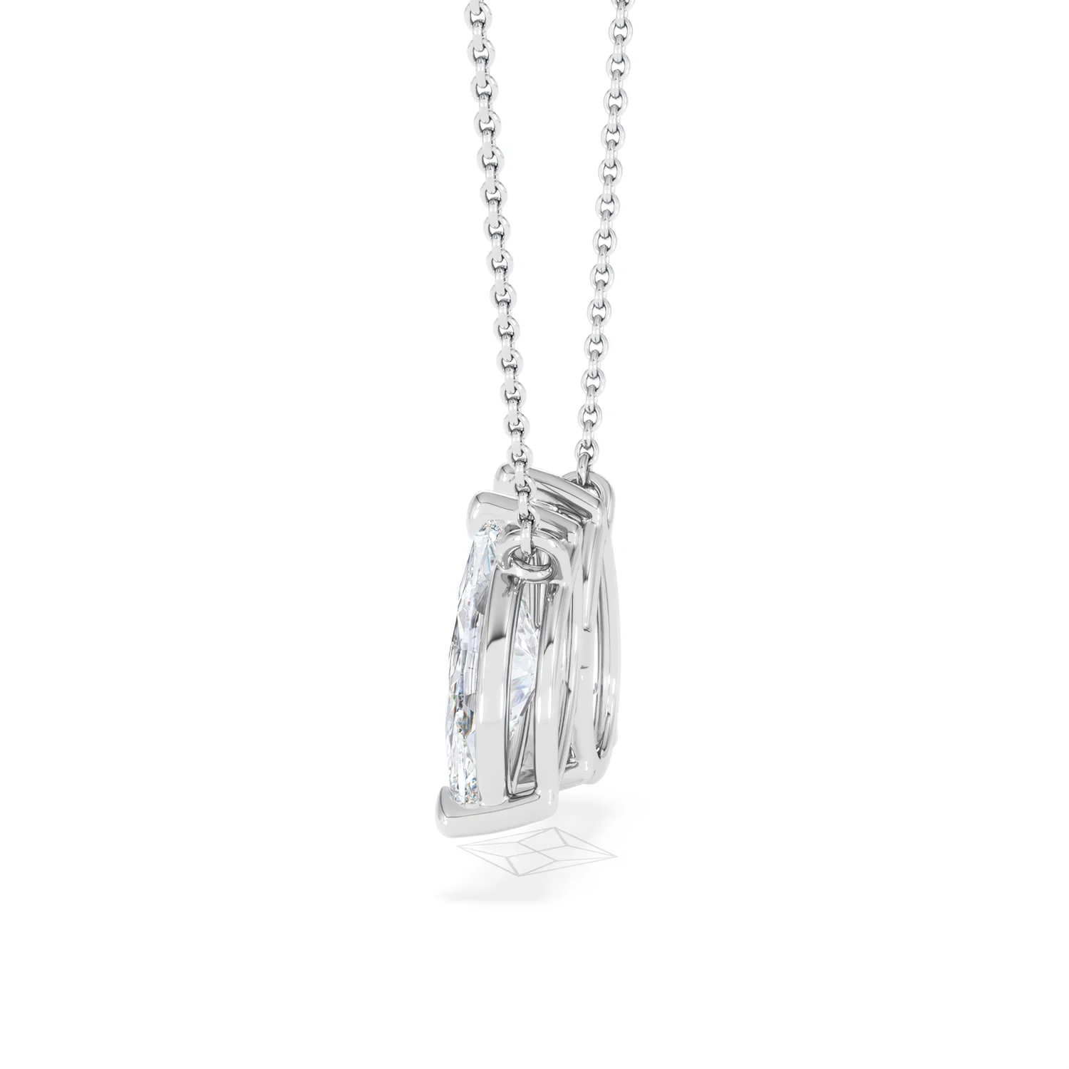 Toi Et Moi 3.00ct Pear and Marquise Cut Lab Diamond 2 Stone Necklace in 18k White Gold - Image 18