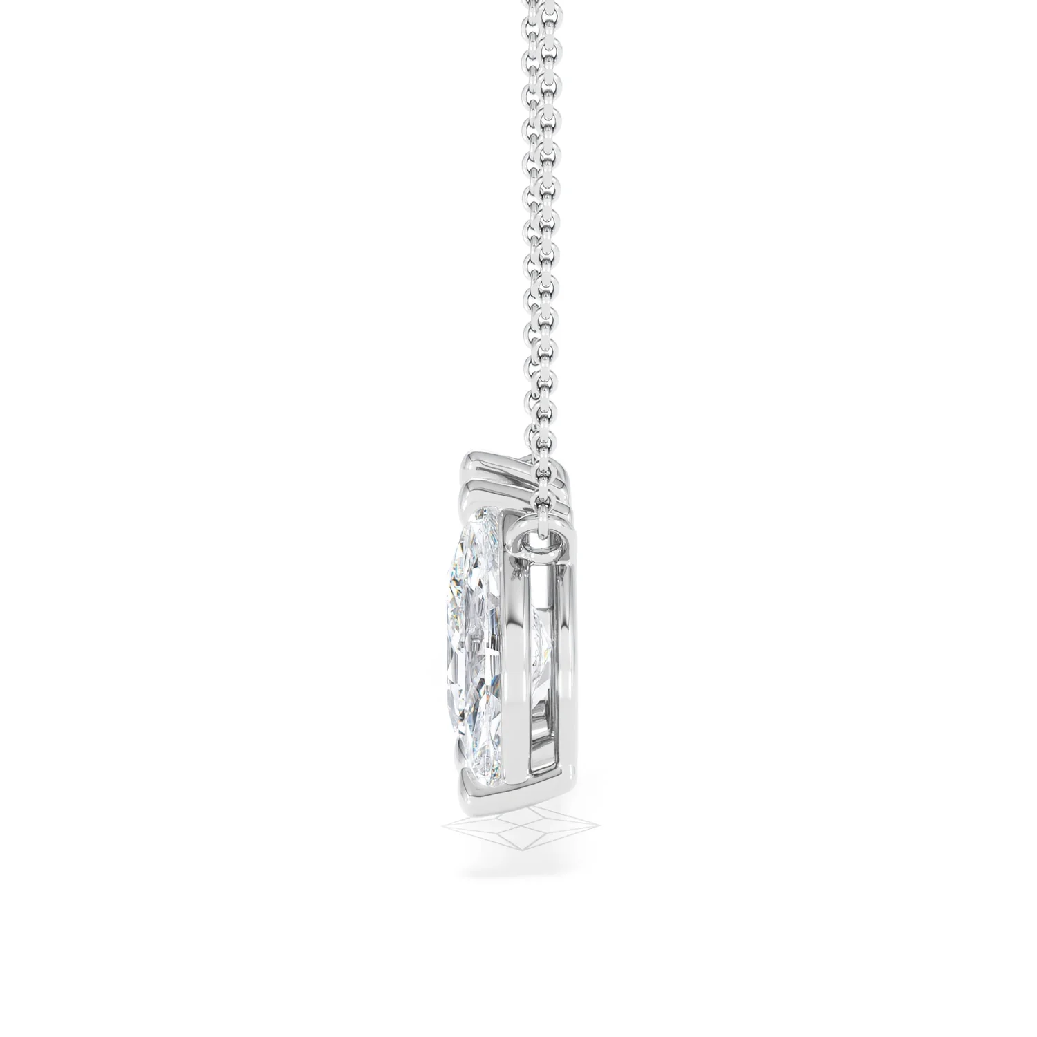 Toi Et Moi 3.00ct Pear and Marquise Cut Lab Diamond 2 Stone Necklace in 18k White Gold - Image 21