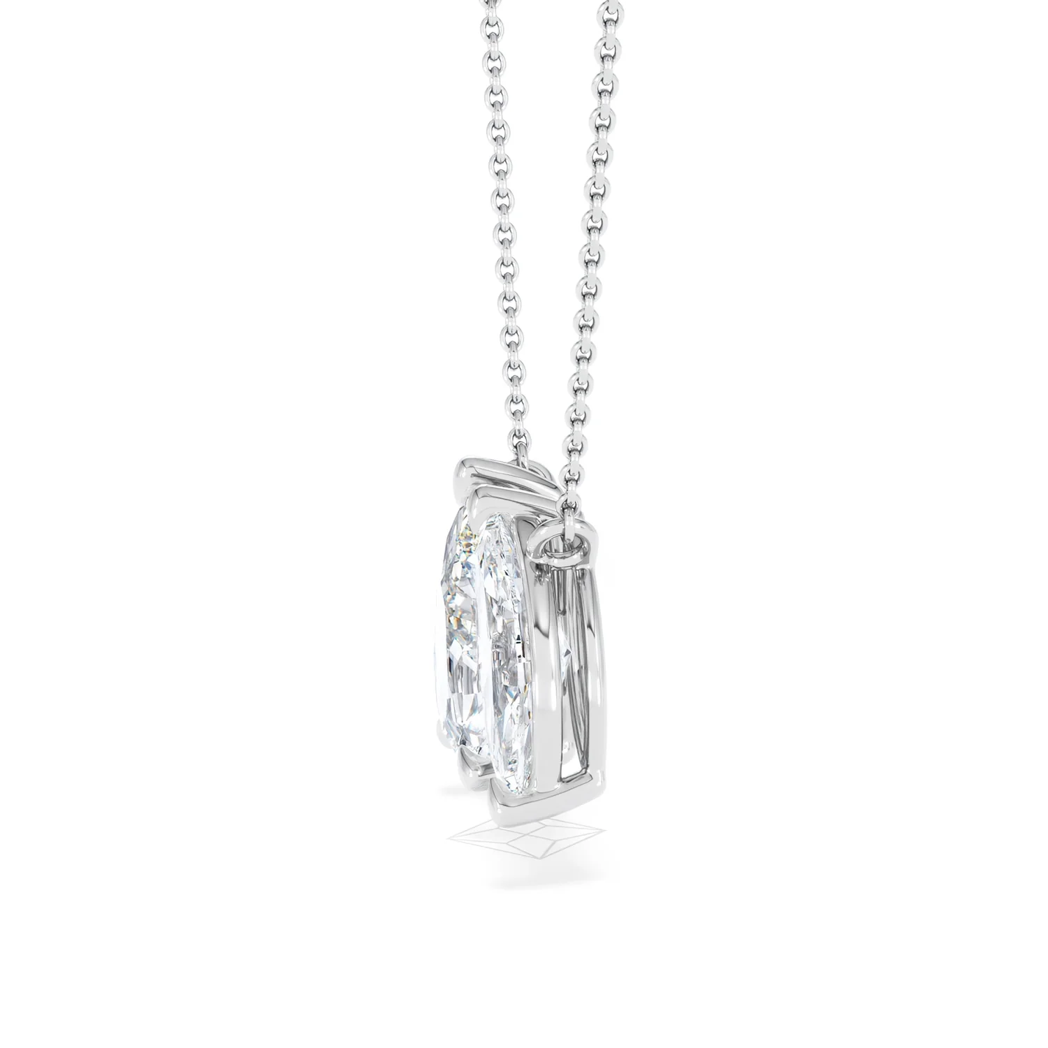 Toi Et Moi 3.00ct Pear and Marquise Cut Lab Diamond 2 Stone Necklace in 18k White Gold - Image 23