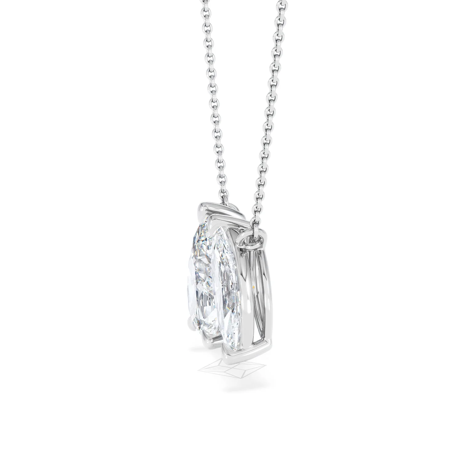 Toi Et Moi 3.00ct Pear and Marquise Cut Lab Diamond 2 Stone Necklace in 18k White Gold - Image 24