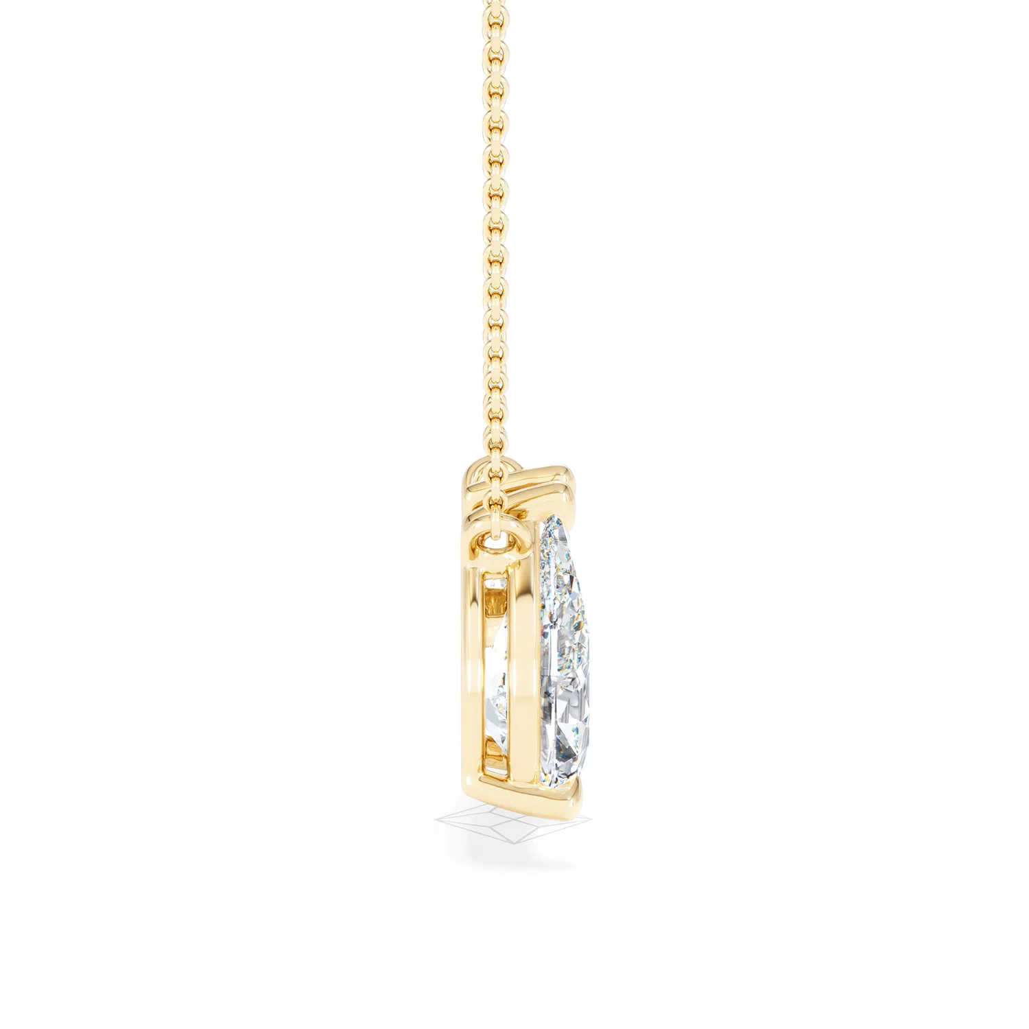 Toi Et Moi 3.00ct Pear and Marquise Cut Lab Diamond 2 Stone Necklace in 18k Yellow Gold - Image 28