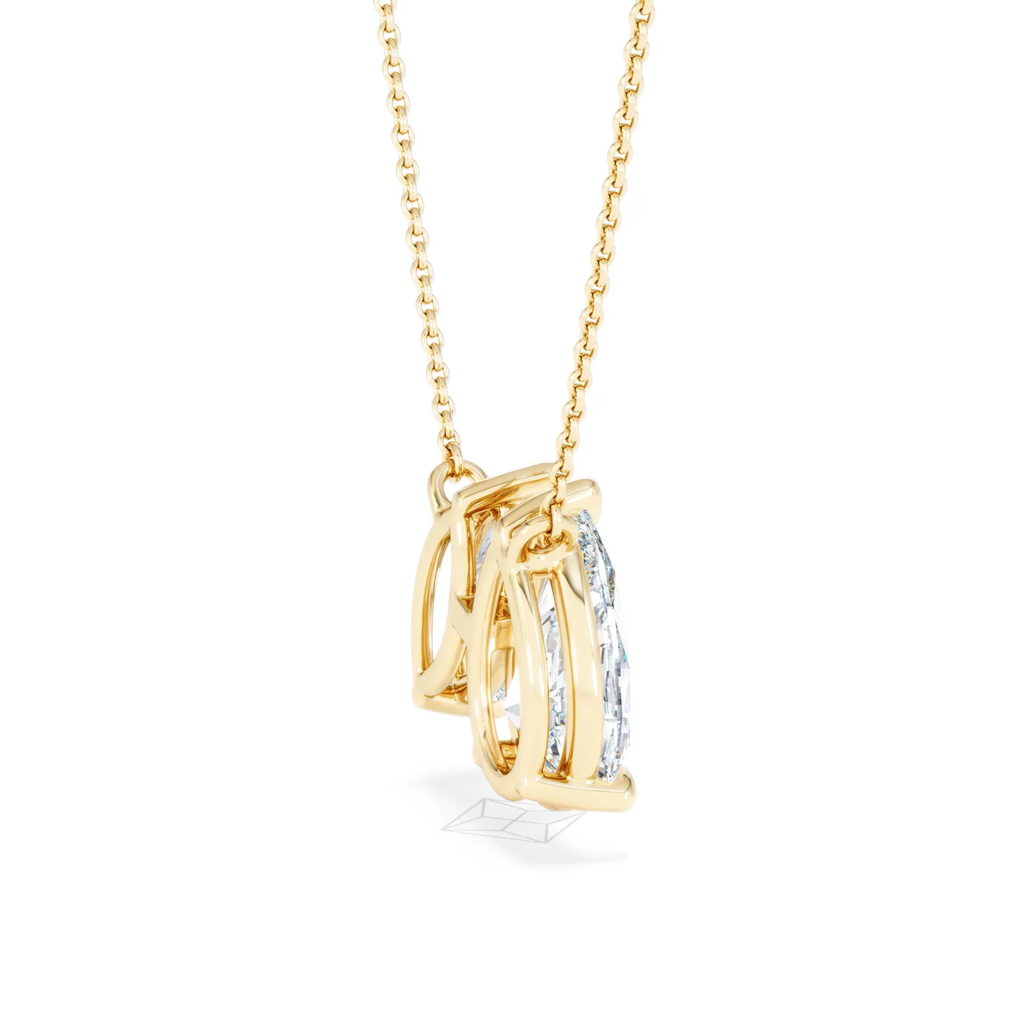 Toi Et Moi 3.00ct Pear and Marquise Cut Lab Diamond 2 Stone Necklace in 18k Yellow Gold - Image 33