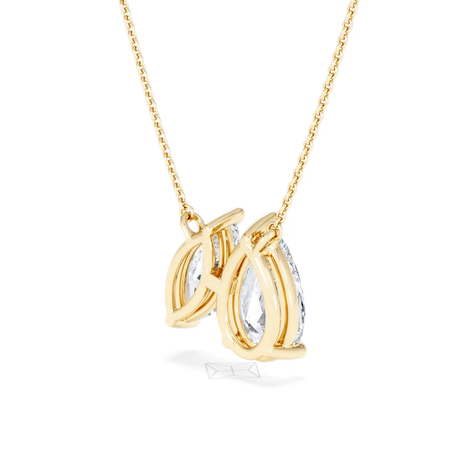 Toi Et Moi 3.00ct Pear and Marquise Cut Lab Diamond 2 Stone Necklace in 18k Yellow Gold - Image 39