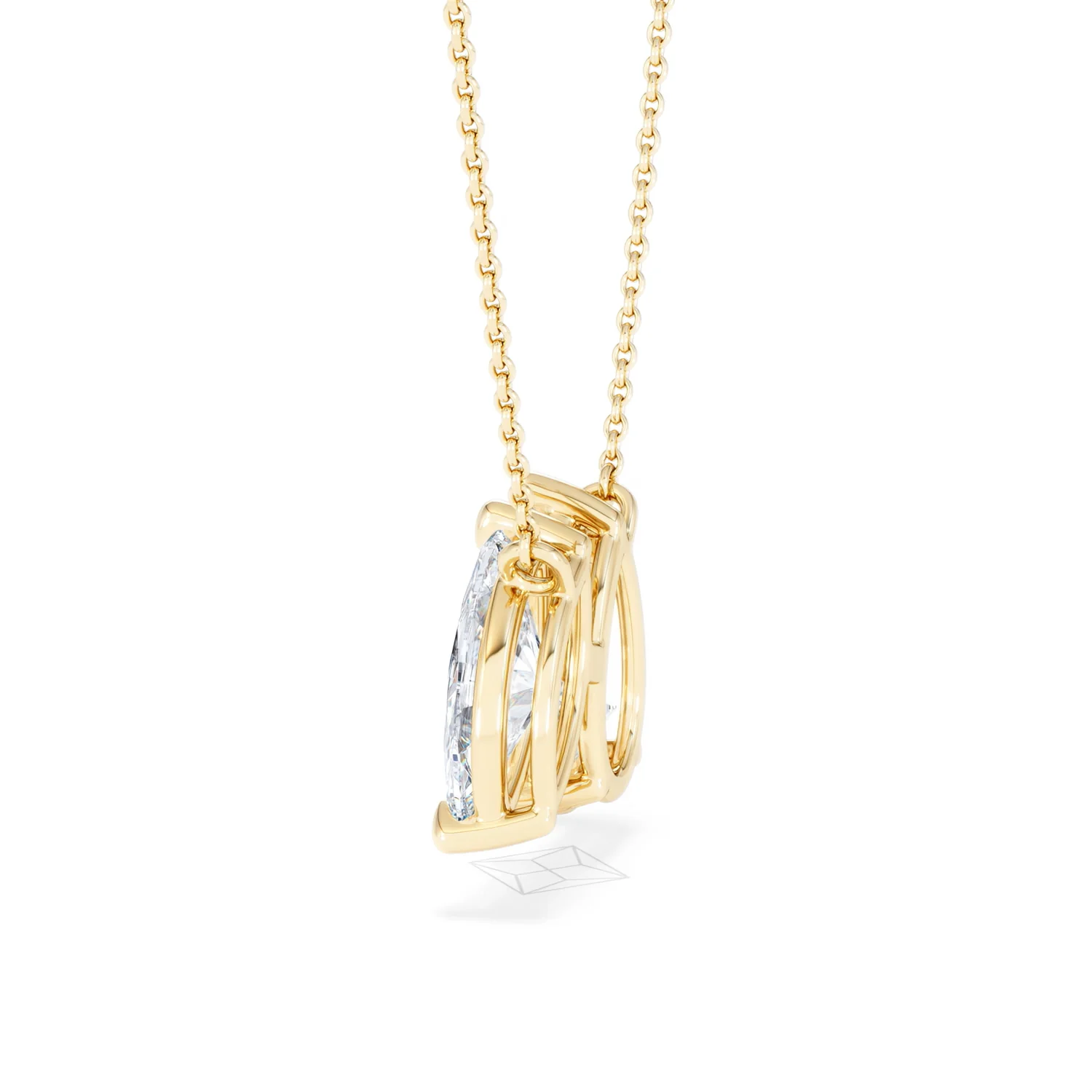 Toi Et Moi 3.00ct Pear and Marquise Cut Lab Diamond 2 Stone Necklace in 18k Yellow Gold - Image 64