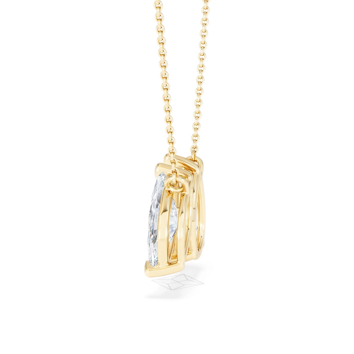 Toi Et Moi 3.00ct Pear and Marquise Cut Lab Diamond 2 Stone Necklace in 18k Yellow Gold - Image 65