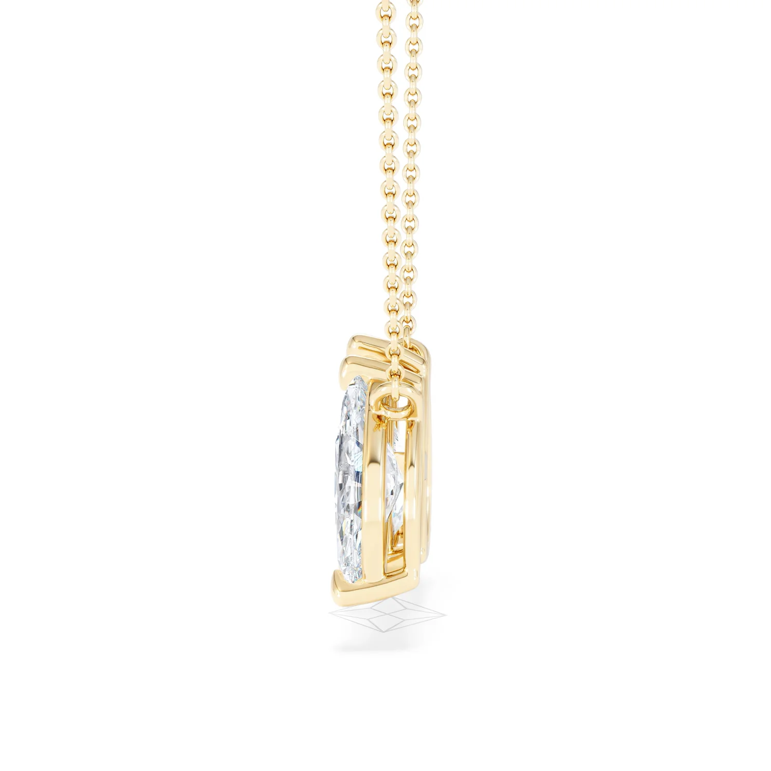 Toi Et Moi 3.00ct Pear and Marquise Cut Lab Diamond 2 Stone Necklace in 18k Yellow Gold - Image 67