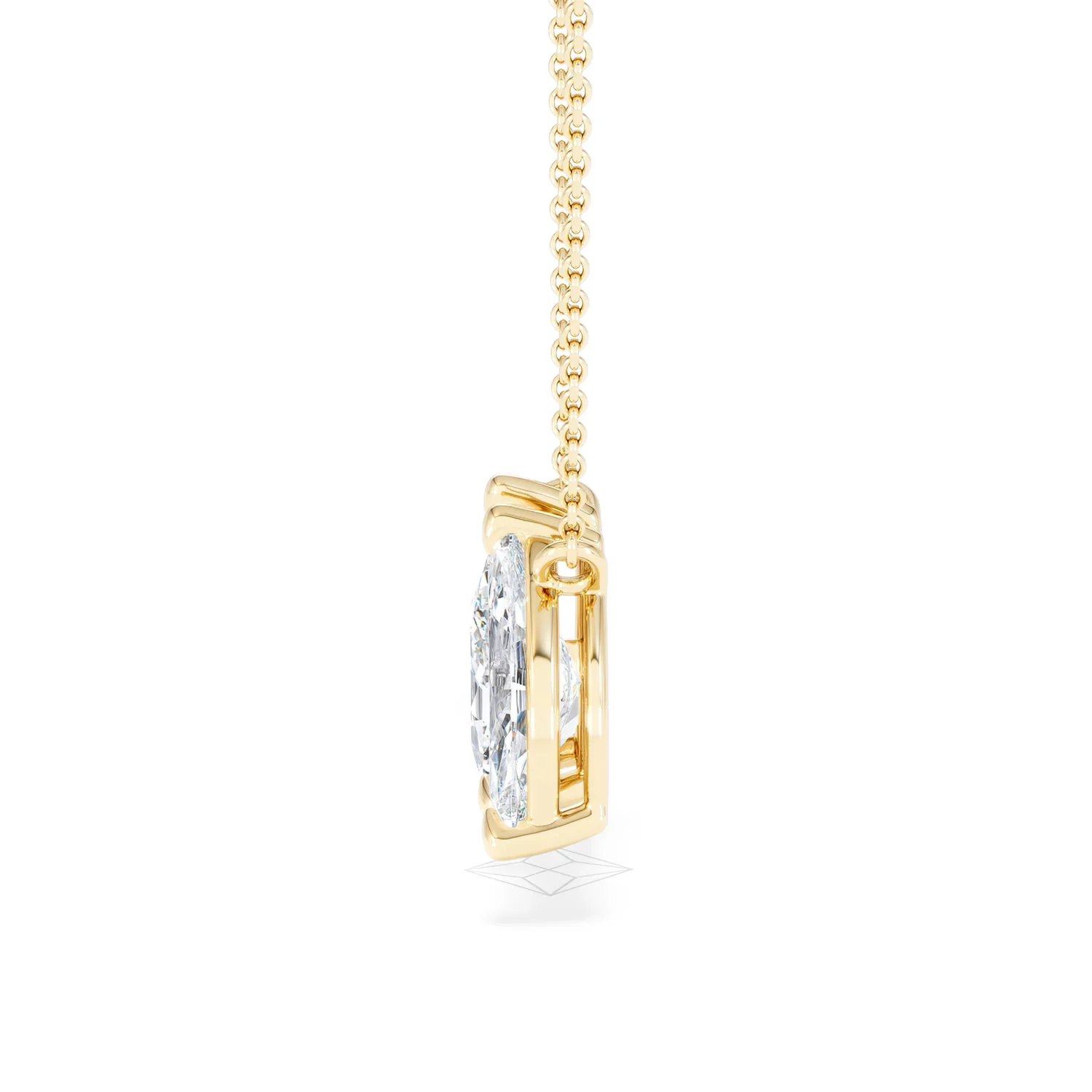 Toi Et Moi 3.00ct Pear and Marquise Cut Lab Diamond 2 Stone Necklace in 18k Yellow Gold - Image 68