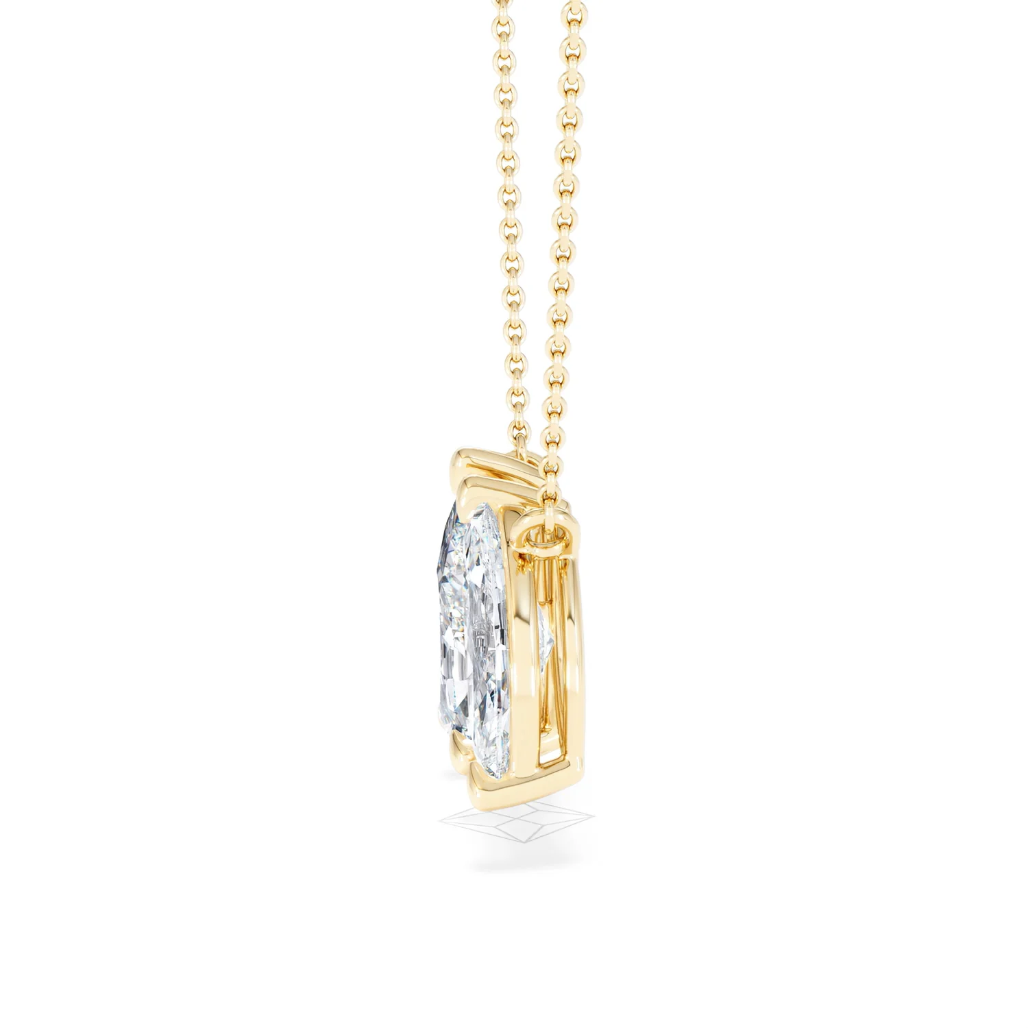 Toi Et Moi 3.00ct Pear and Marquise Cut Lab Diamond 2 Stone Necklace in 18k Yellow Gold - Image 69