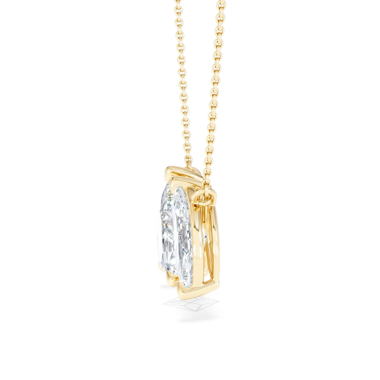 Toi Et Moi 3.00ct Pear and Marquise Cut Lab Diamond 2 Stone Necklace in 18k Yellow Gold - Image 70