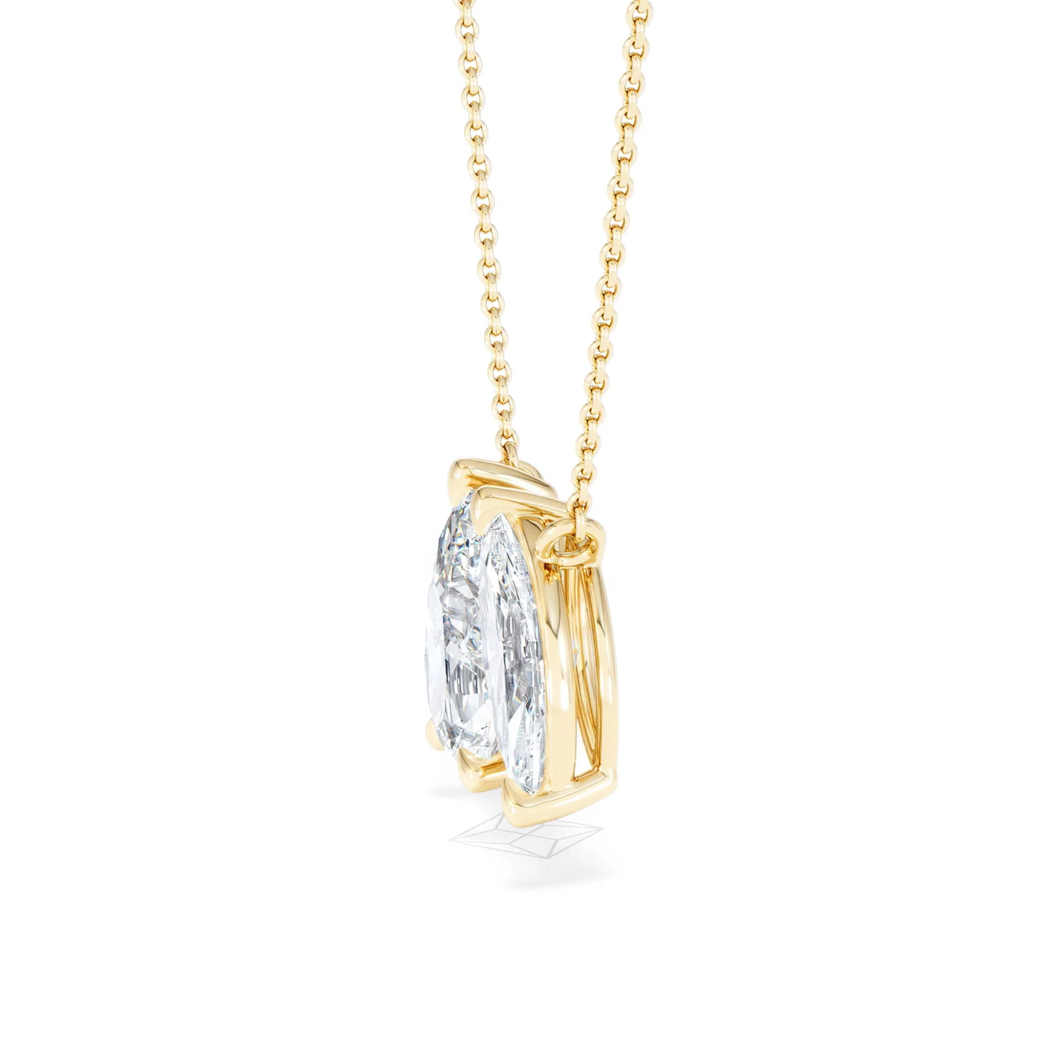 Toi Et Moi 3.00ct Pear and Marquise Cut Lab Diamond 2 Stone Necklace in 18k Yellow Gold - Image 71