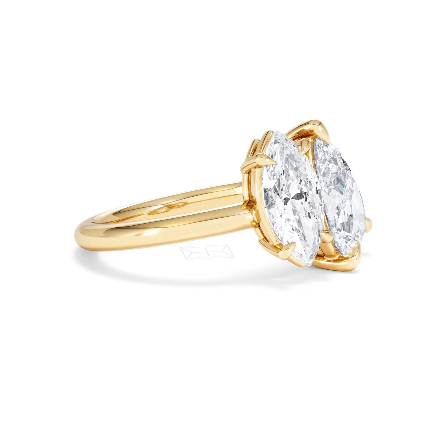 Toi Et Moi 3.00ct Pear and Marquise Cut Lab Diamond Engagement Ring in 18K Yellow Gold - Image 21