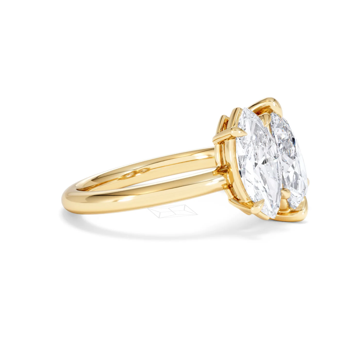 Toi Et Moi 3.00ct Pear and Marquise Cut Lab Diamond Engagement Ring in 18K Yellow Gold - Image 23