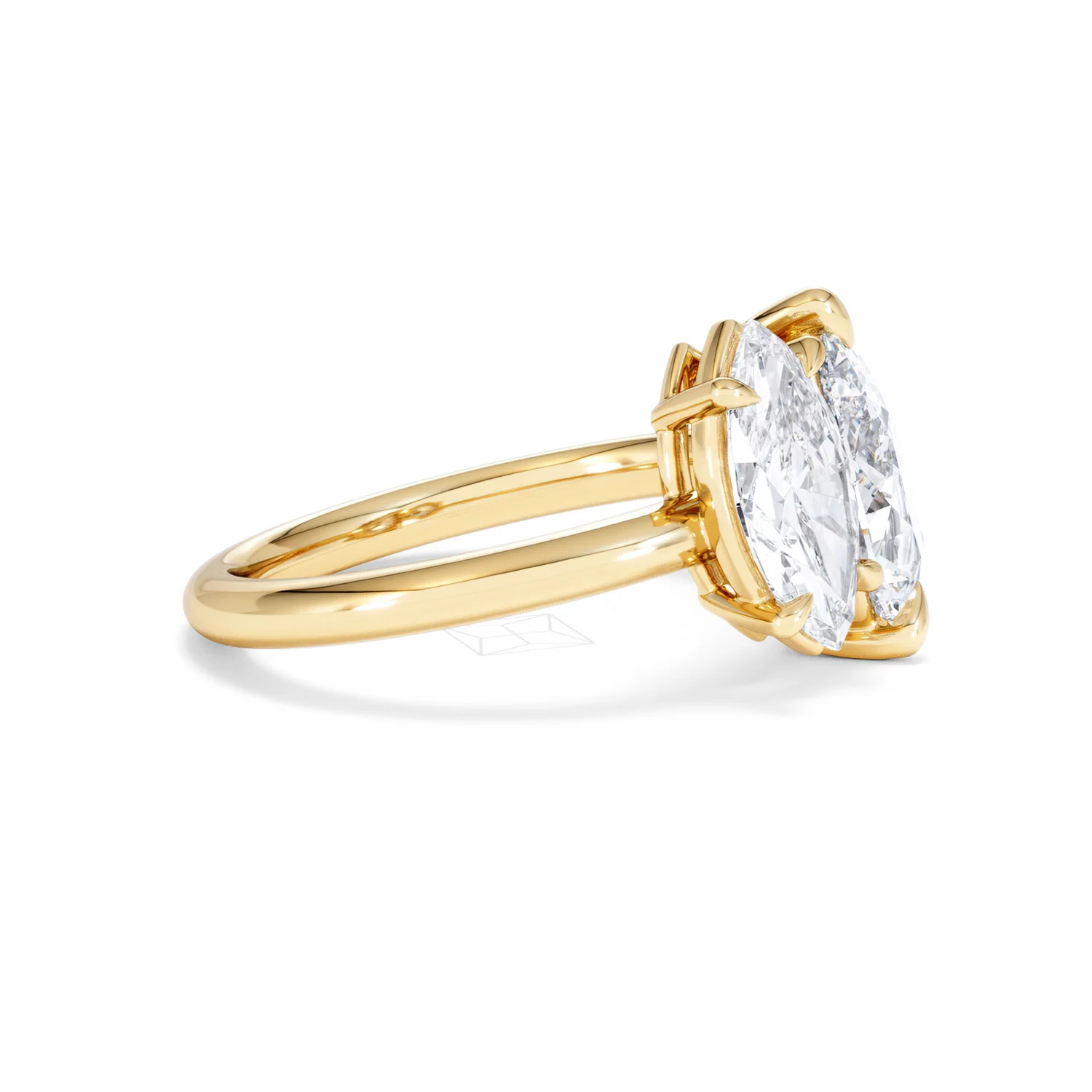 Toi Et Moi 3.00ct Pear and Marquise Cut Lab Diamond Engagement Ring in 18K Yellow Gold - Image 24