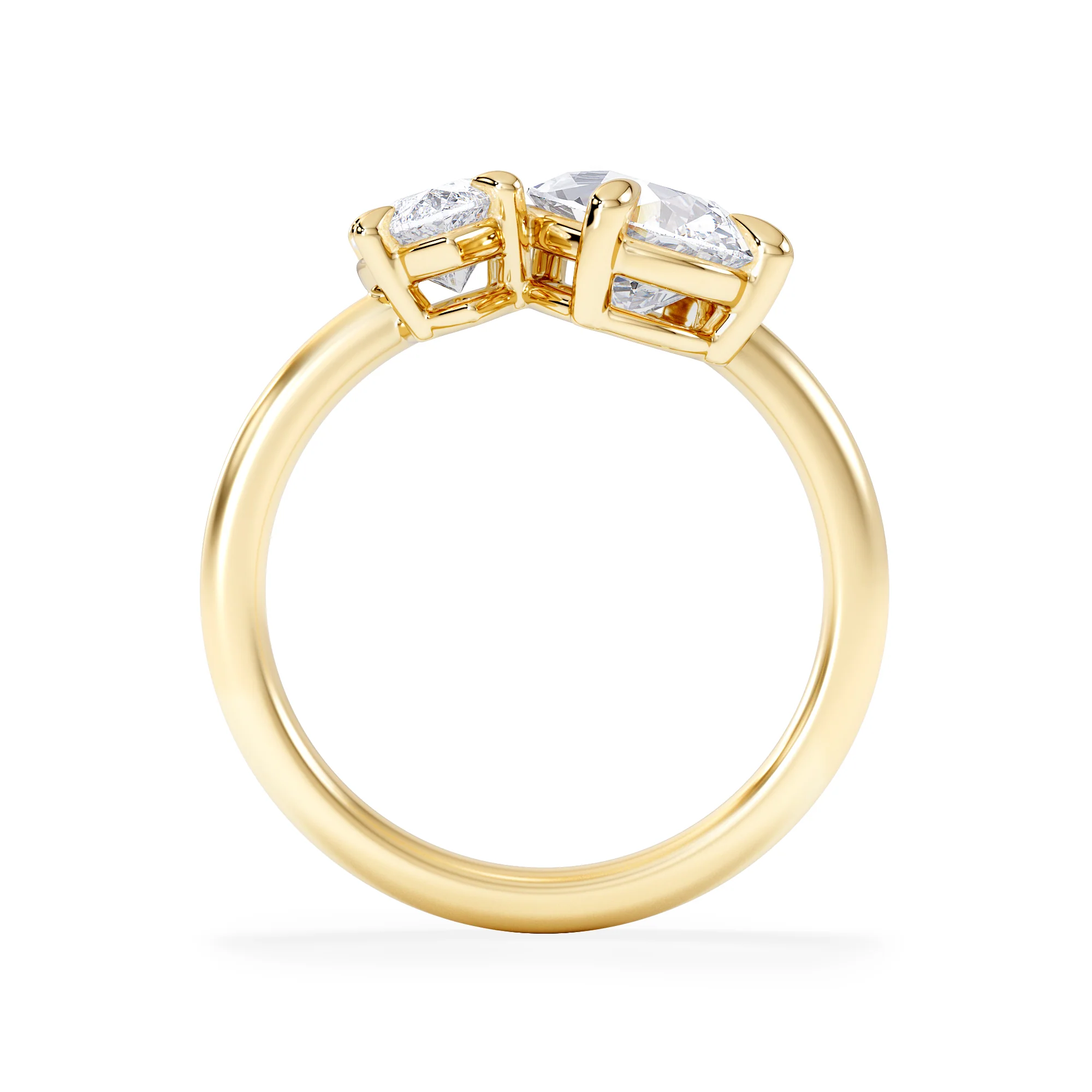 Toi Et Moi 3.00ct Pear and Marquise Cut Lab Diamond Engagement Ring in 18K Yellow Gold - Image 3