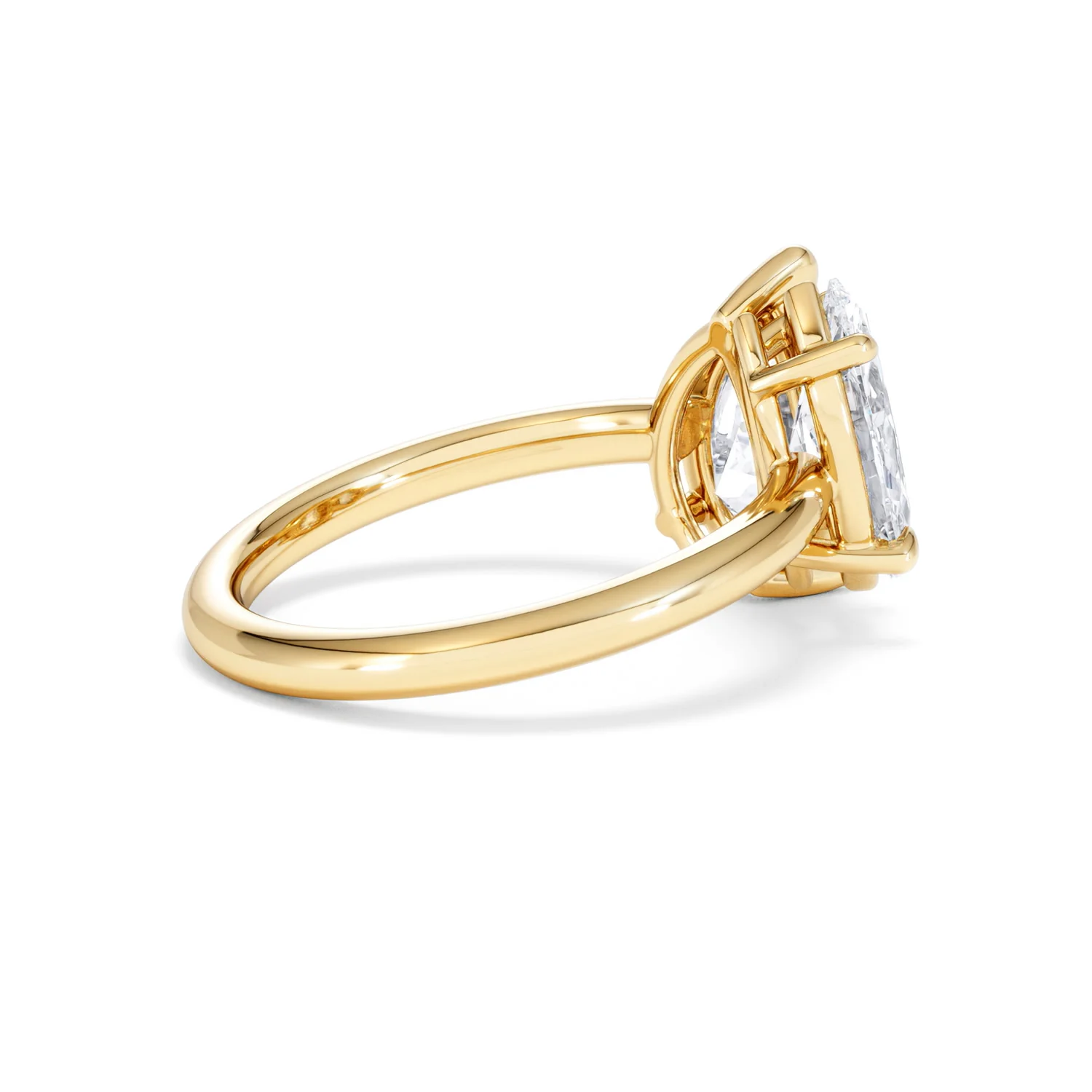 Toi Et Moi 3.00ct Pear and Marquise Cut Lab Diamond Engagement Ring in 18K Yellow Gold - Image 34