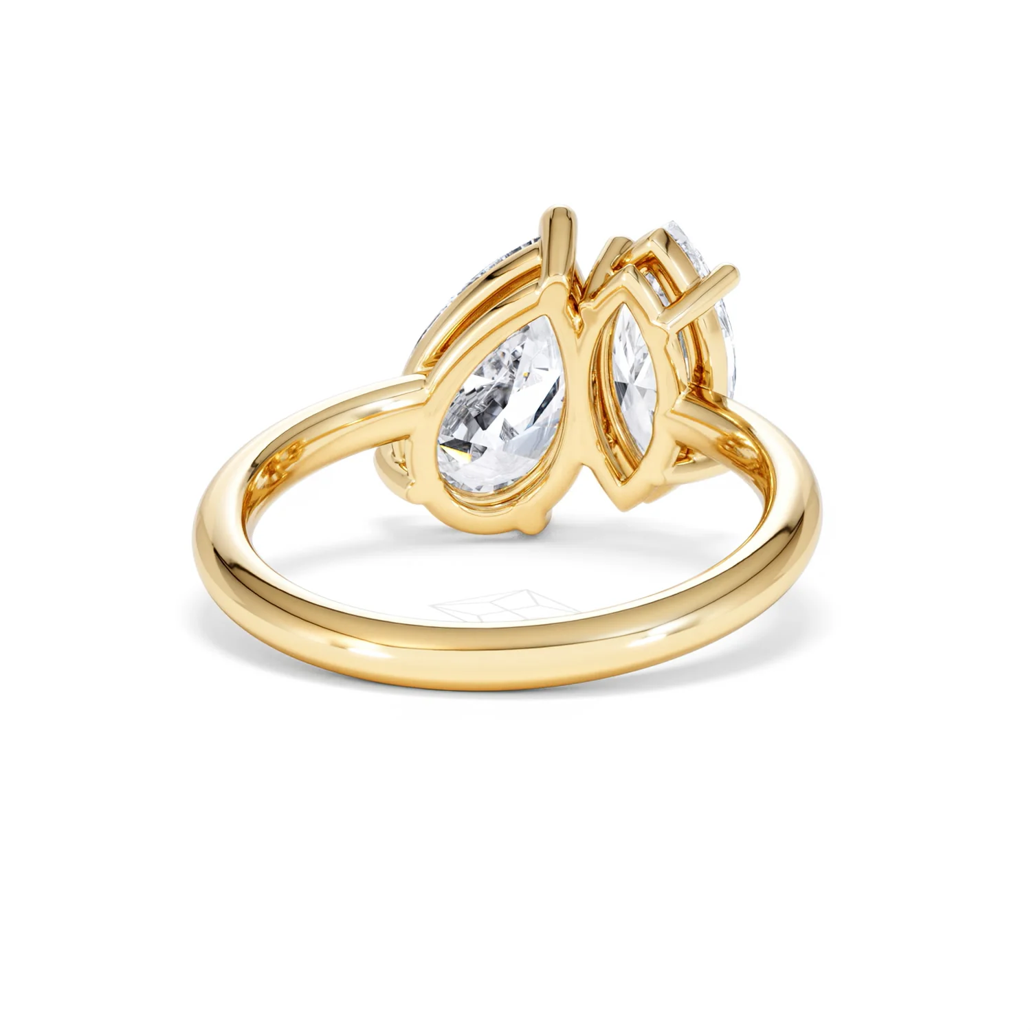 Toi Et Moi 3.00ct Pear and Marquise Cut Lab Diamond Engagement Ring in 18K Yellow Gold - Image 46