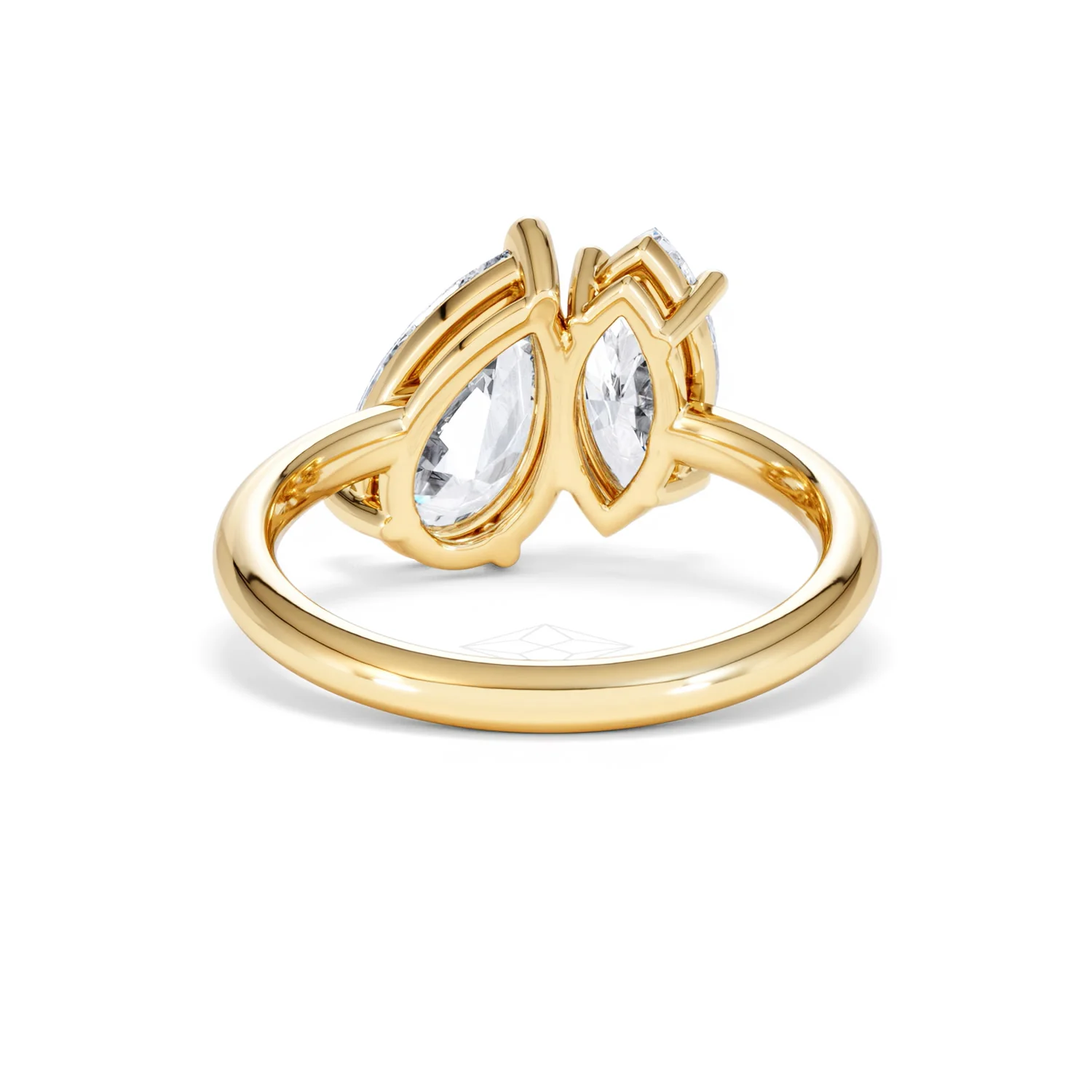 Toi Et Moi 3.00ct Pear and Marquise Cut Lab Diamond Engagement Ring in 18K Yellow Gold - Image 49