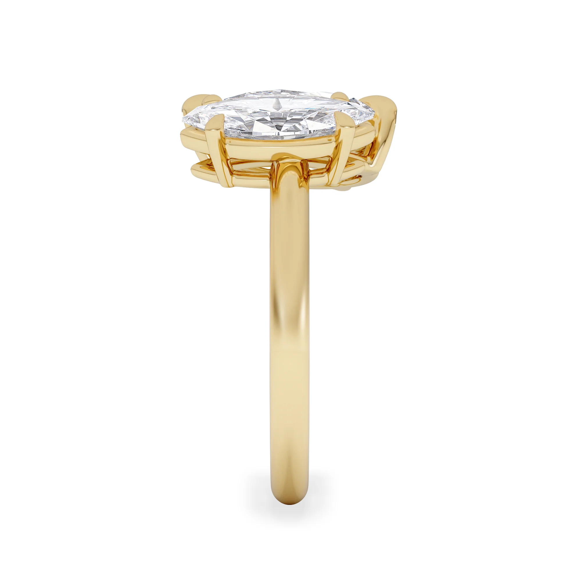 Toi Et Moi 3.00ct Pear and Marquise Cut Lab Diamond Engagement Ring in 18K Yellow Gold - Image 5
