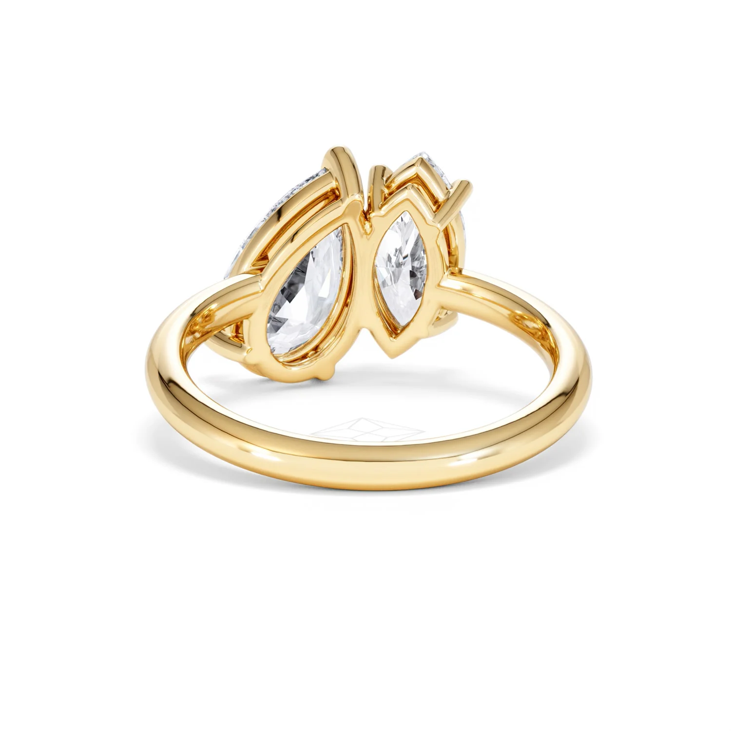 Toi Et Moi 3.00ct Pear and Marquise Cut Lab Diamond Engagement Ring in 18K Yellow Gold - Image 50