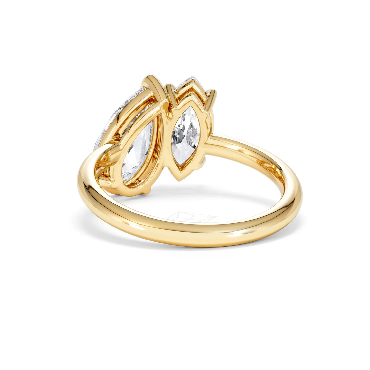 Toi Et Moi 3.00ct Pear and Marquise Cut Lab Diamond Engagement Ring in 18K Yellow Gold - Image 53
