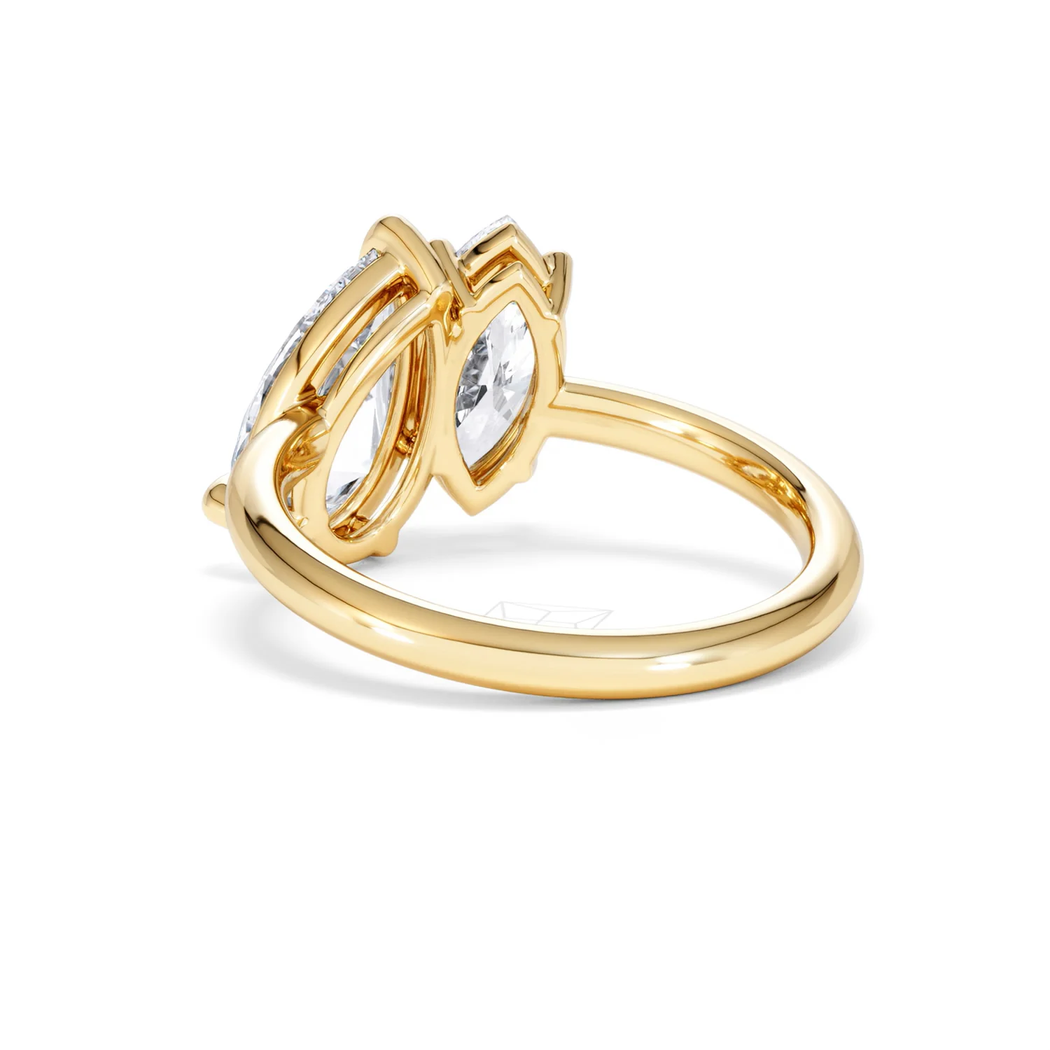 Toi Et Moi 3.00ct Pear and Marquise Cut Lab Diamond Engagement Ring in 18K Yellow Gold - Image 55