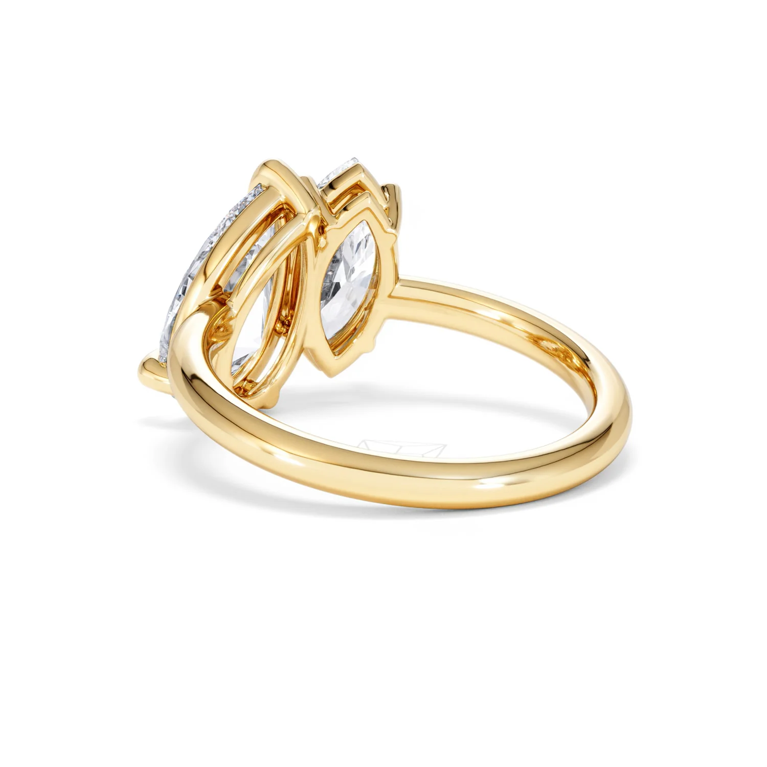 Toi Et Moi 3.00ct Pear and Marquise Cut Lab Diamond Engagement Ring in 18K Yellow Gold - Image 56