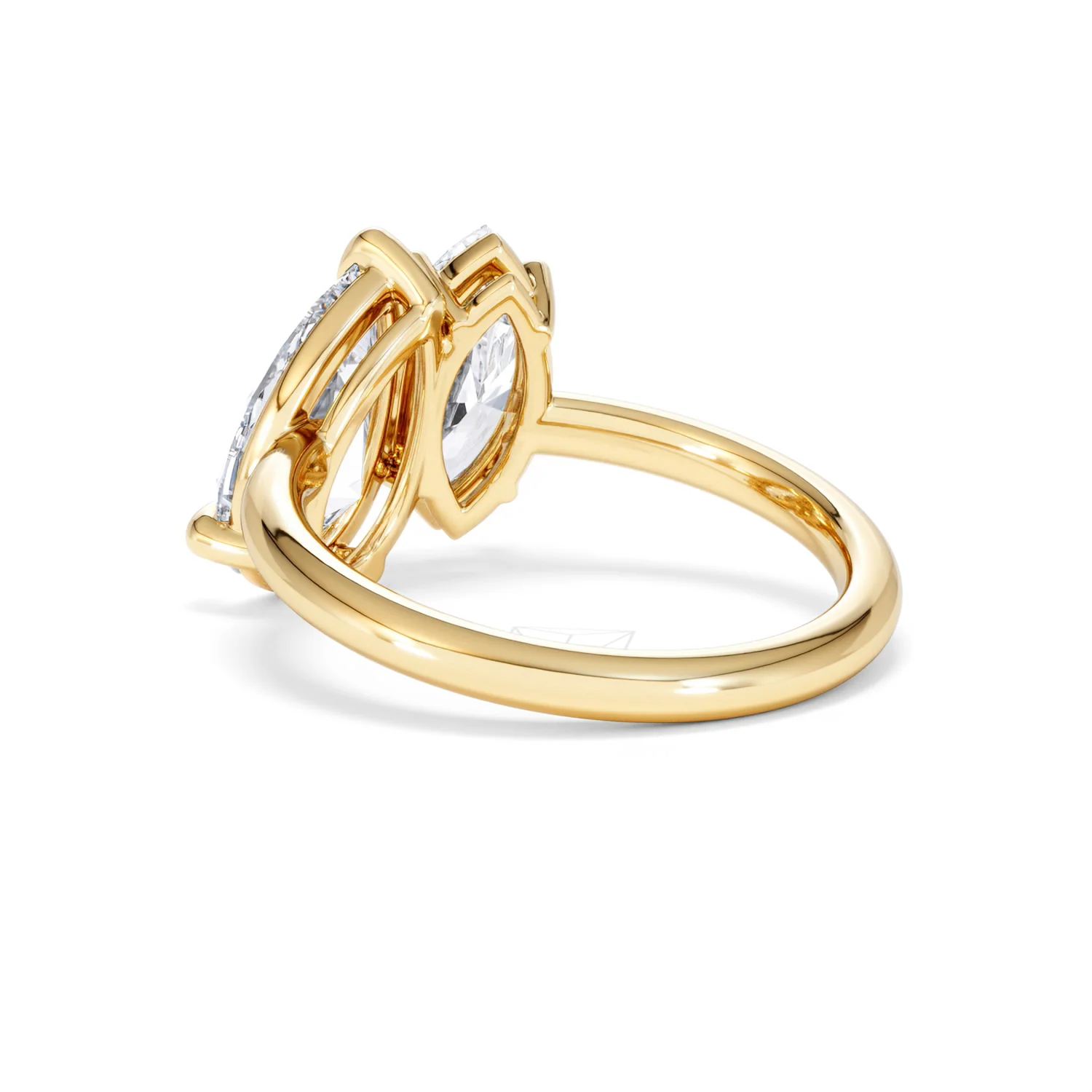 Toi Et Moi 3.00ct Pear and Marquise Cut Lab Diamond Engagement Ring in 18K Yellow Gold - Image 57