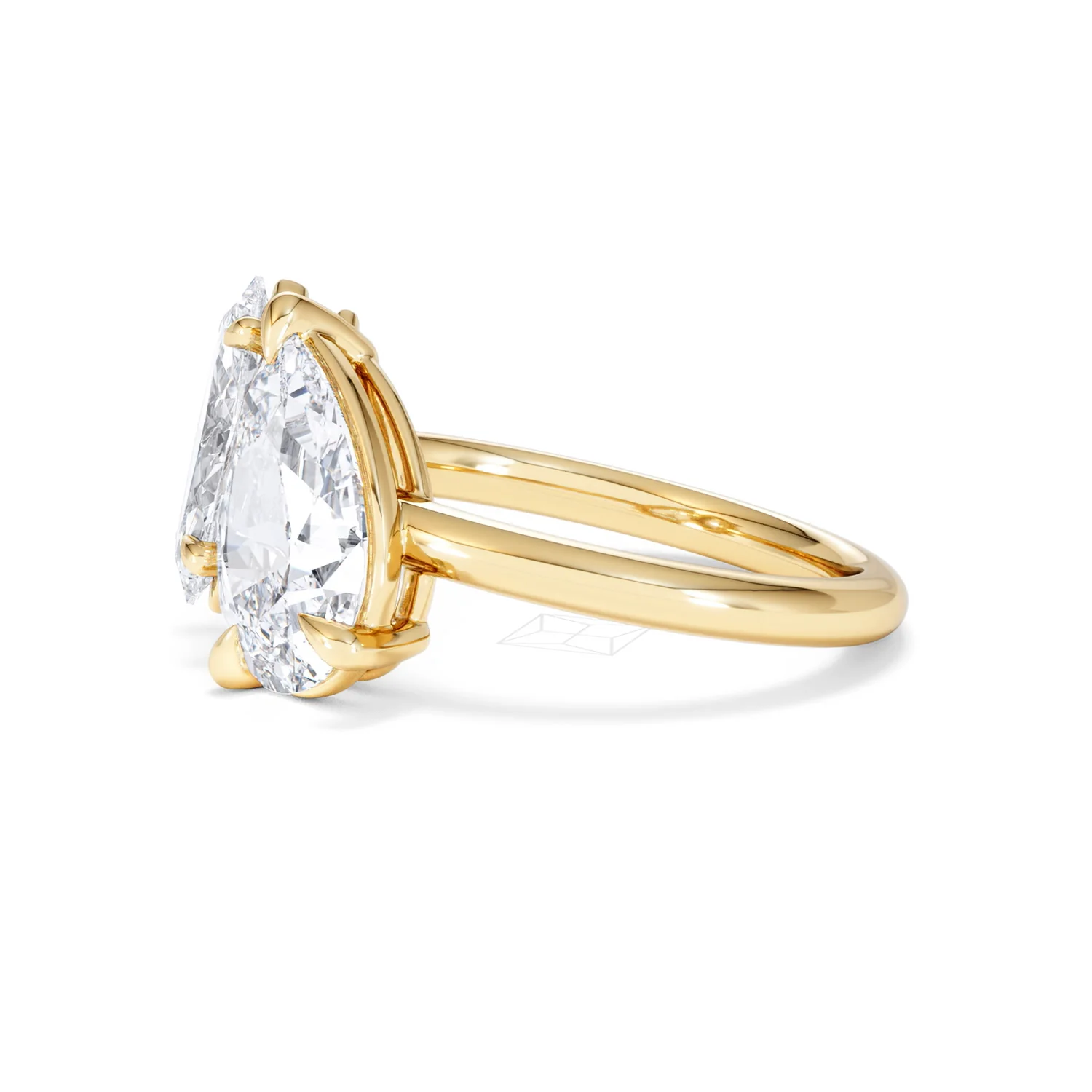Toi Et Moi 3.00ct Pear and Marquise Cut Lab Diamond Engagement Ring in 18K Yellow Gold - Image 74