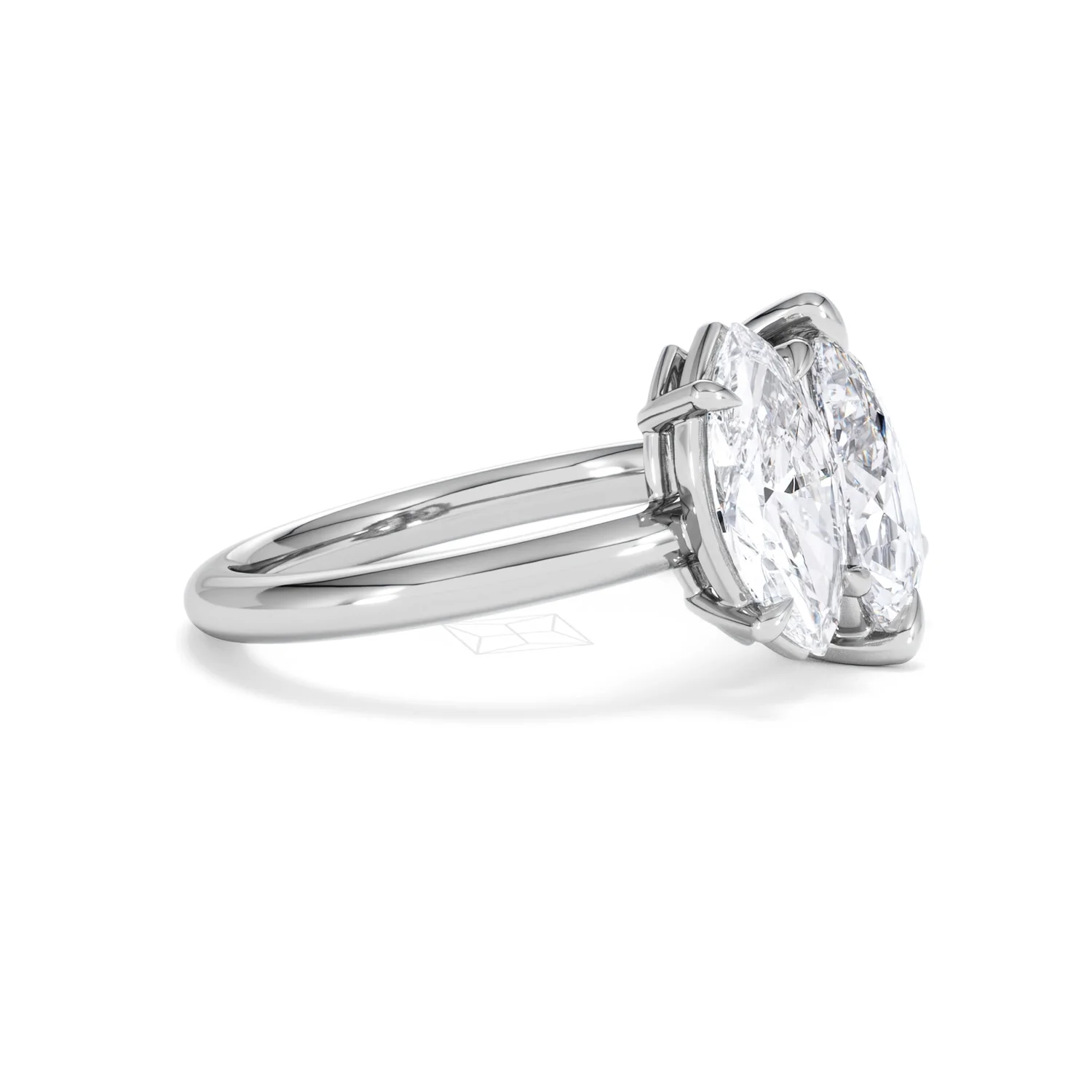 Toi Et Moi 3.00ct Pear and Marquise Cut Lab Diamond Engagement Ring in Platinum - Image 22