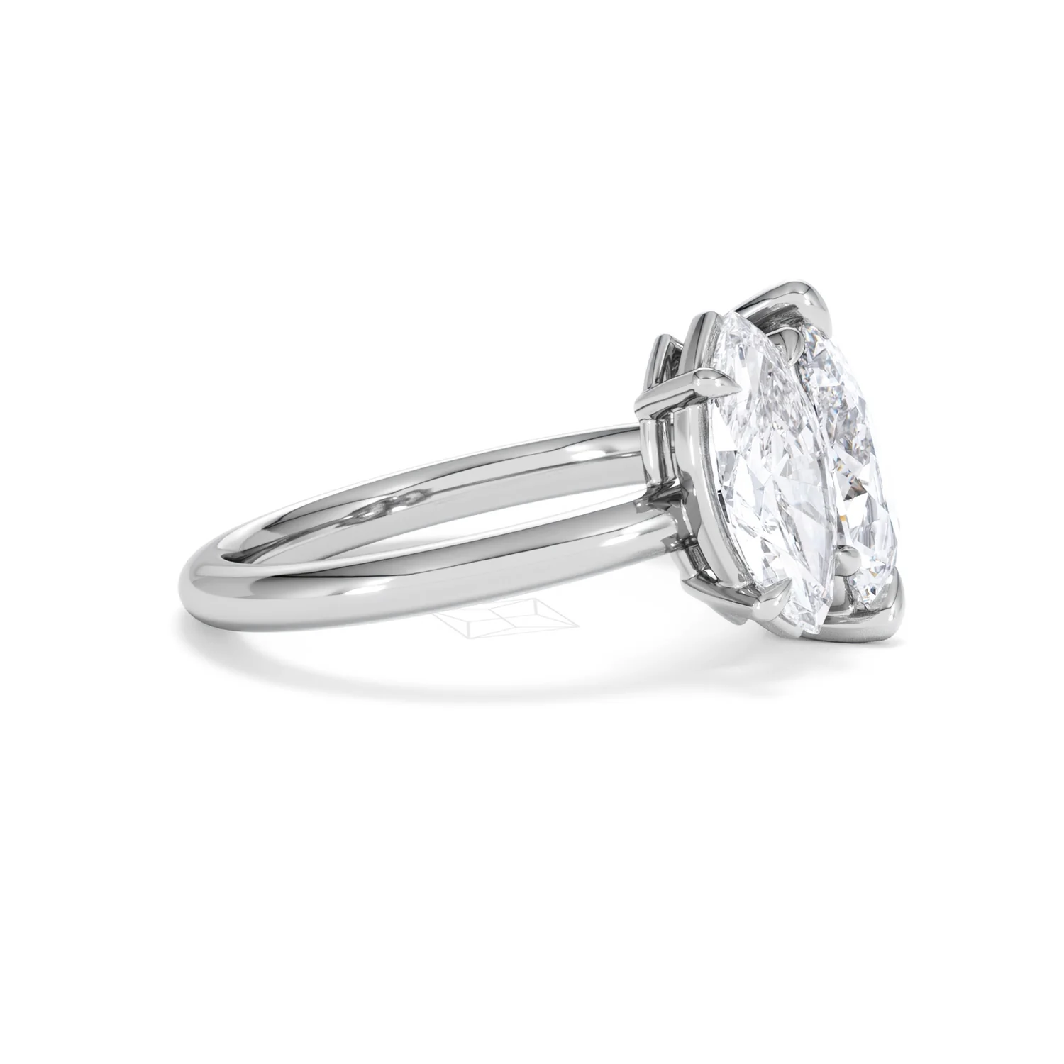 Toi Et Moi 3.00ct Pear and Marquise Cut Lab Diamond Engagement Ring in Platinum - Image 23