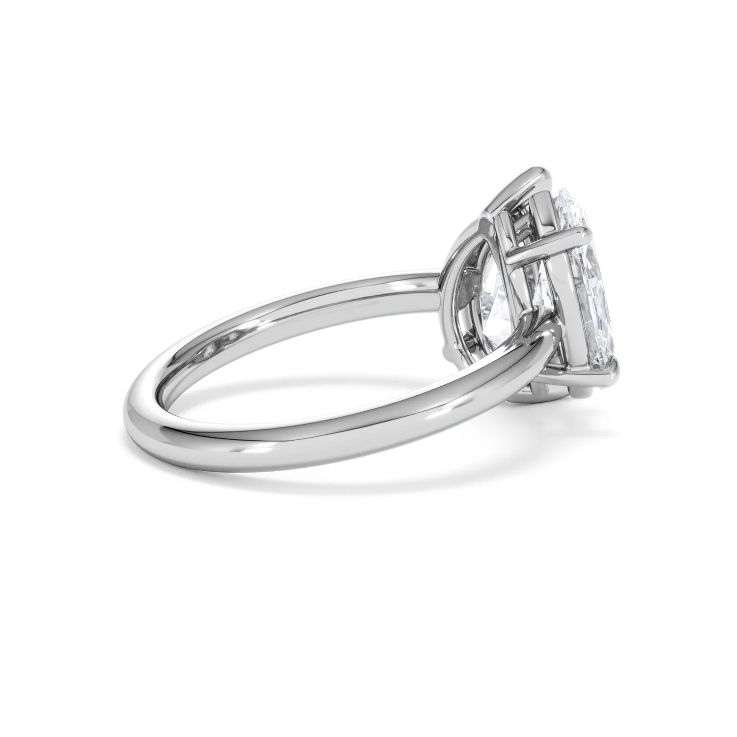 Toi Et Moi 3.00ct Pear and Marquise Cut Lab Diamond Engagement Ring in Platinum - Image 33