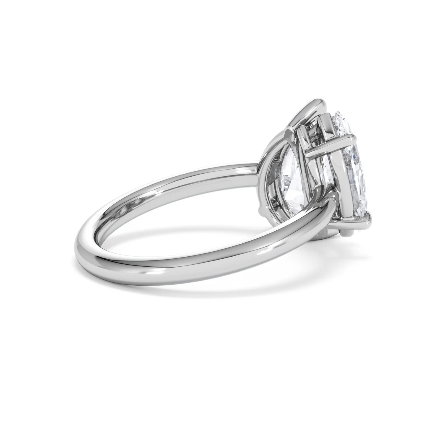 Toi Et Moi 3.00ct Pear and Marquise Cut Lab Diamond Engagement Ring in Platinum - Image 34