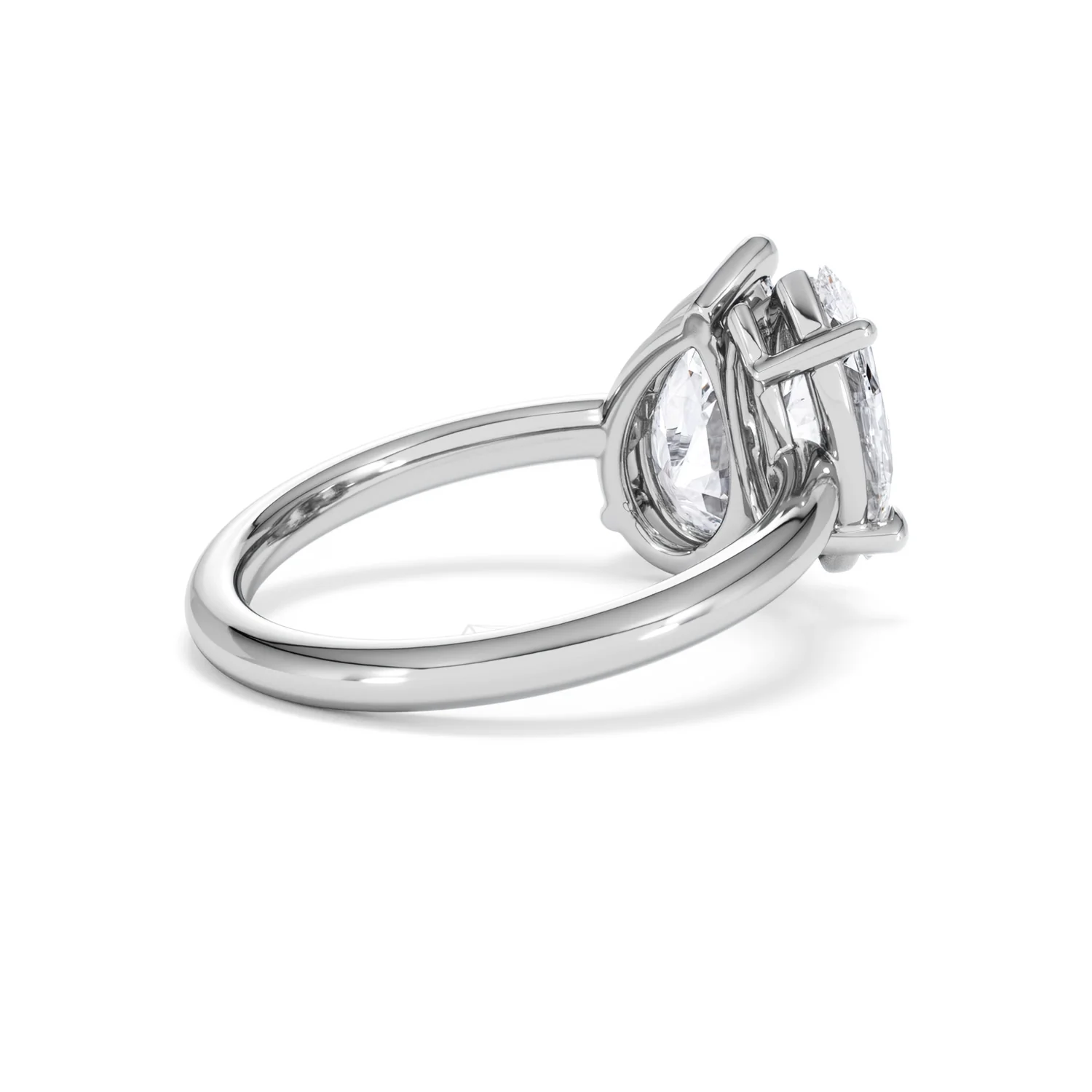 Toi Et Moi 3.00ct Pear and Marquise Cut Lab Diamond Engagement Ring in Platinum - Image 36