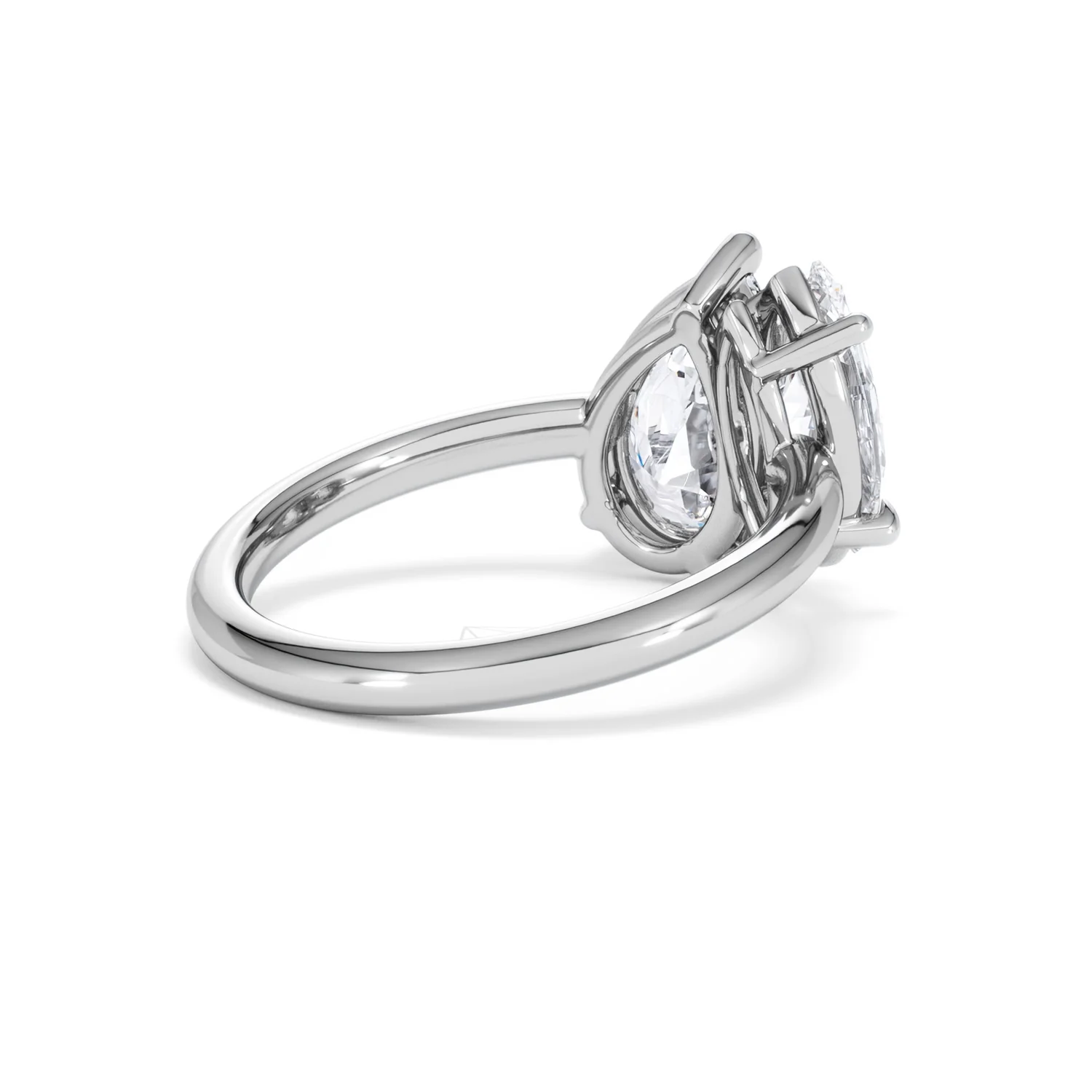 Toi Et Moi 3.00ct Pear and Marquise Cut Lab Diamond Engagement Ring in Platinum - Image 37