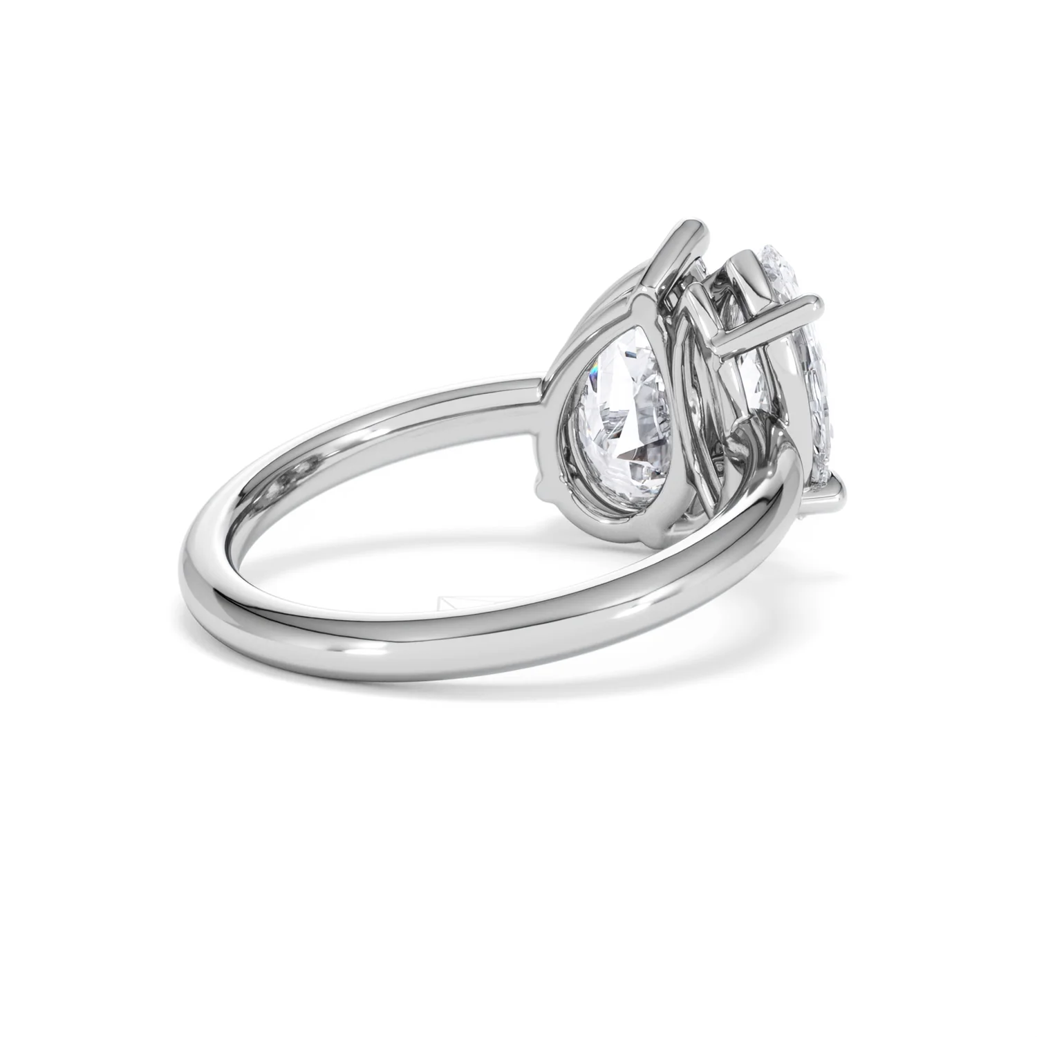 Toi Et Moi 3.00ct Pear and Marquise Cut Lab Diamond Engagement Ring in Platinum - Image 38