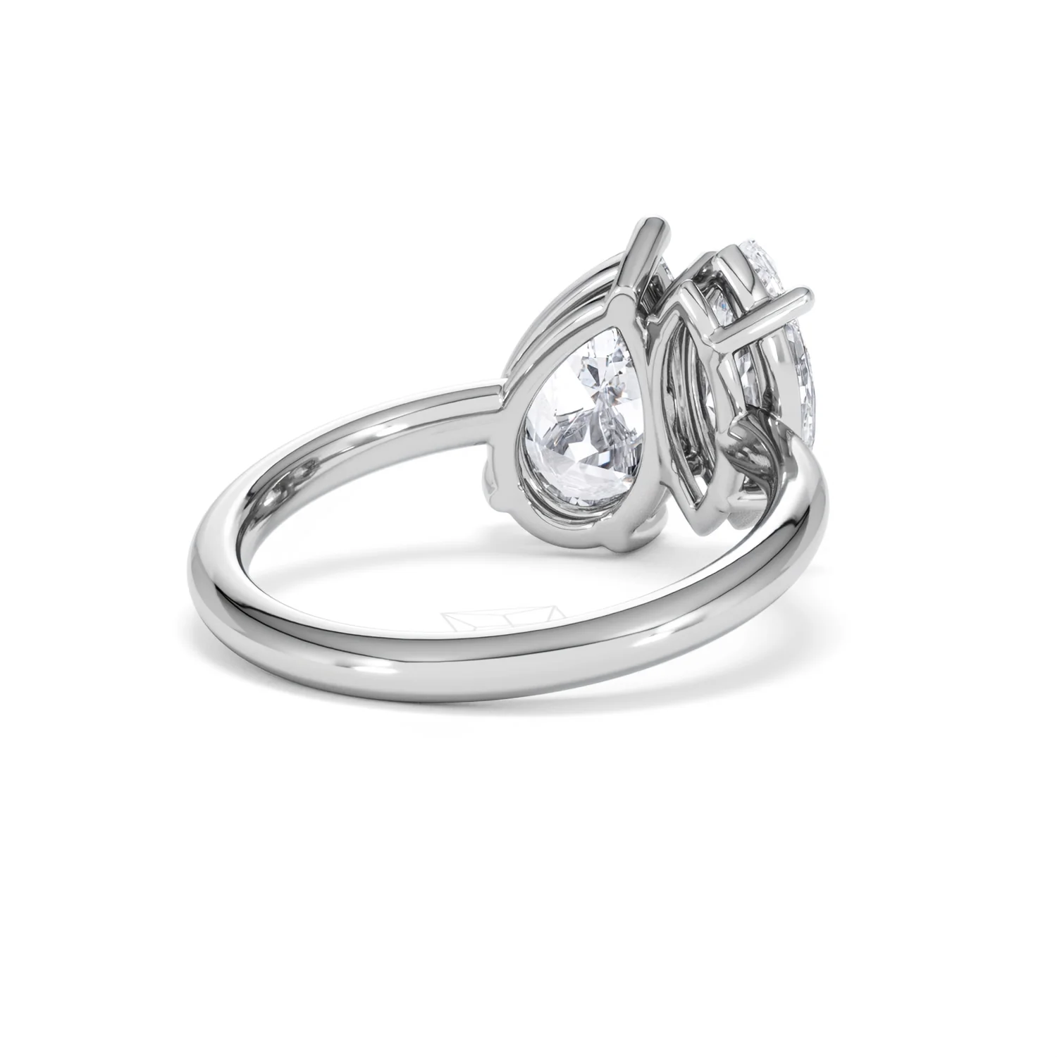 Toi Et Moi 3.00ct Pear and Marquise Cut Lab Diamond Engagement Ring in Platinum - Image 41